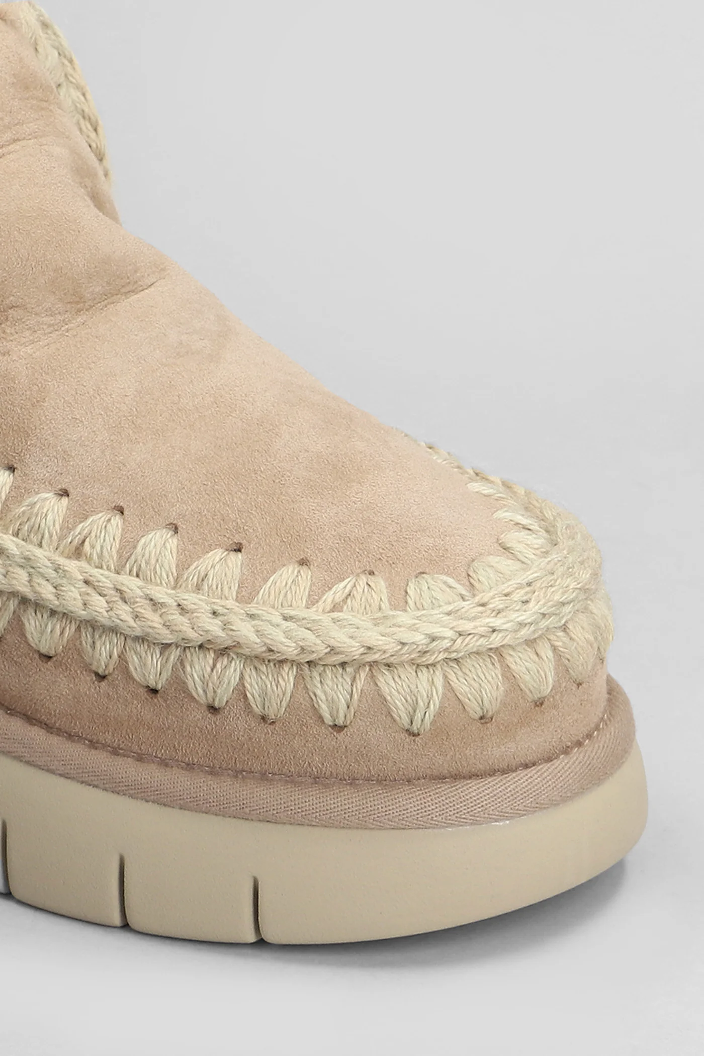Eskimo bounce low heels Ankle boots in Camel suede - Image 5