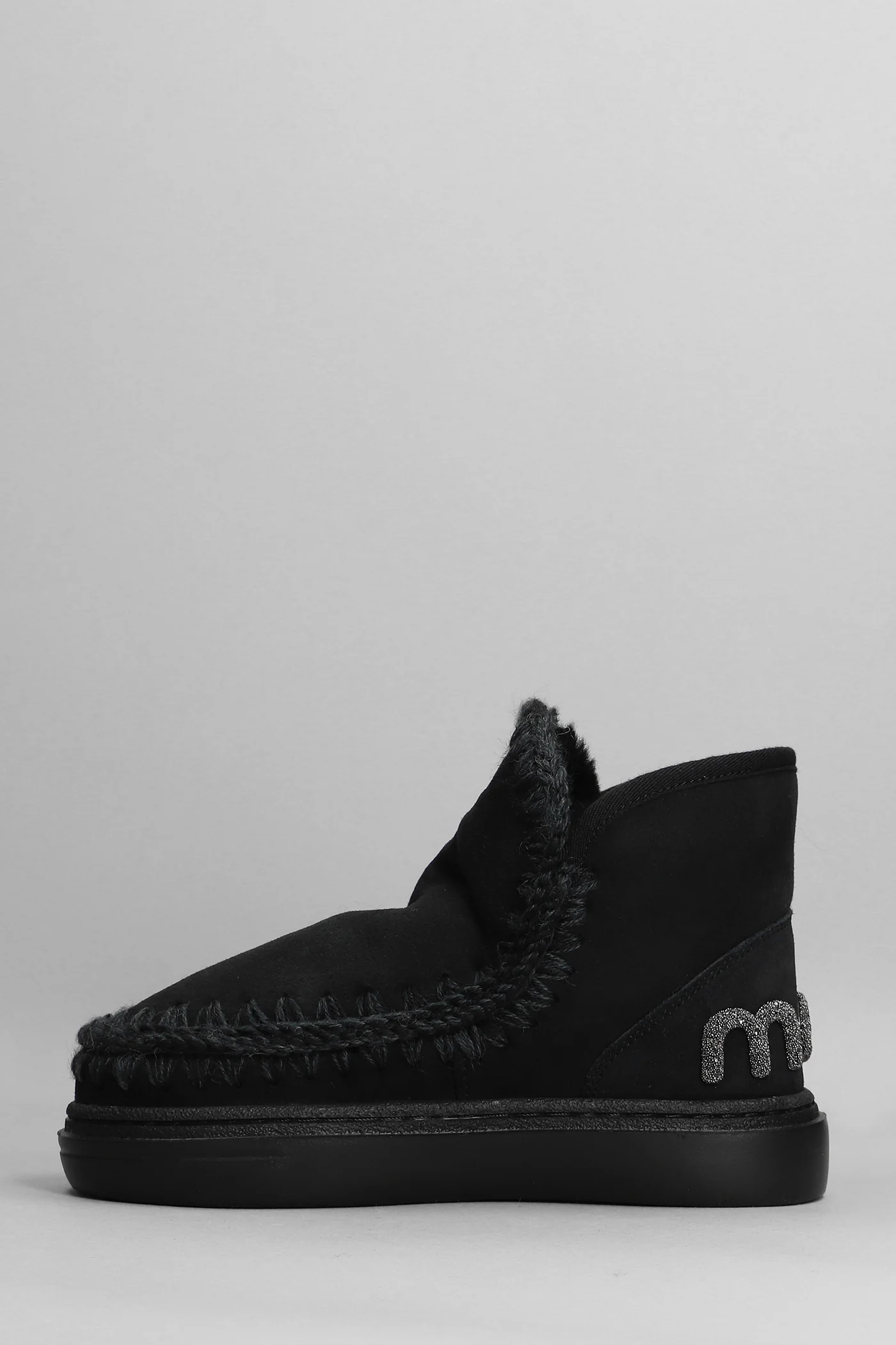 Eskimo Sneaker Bold low heels Ankle boots in black suede - Image 3