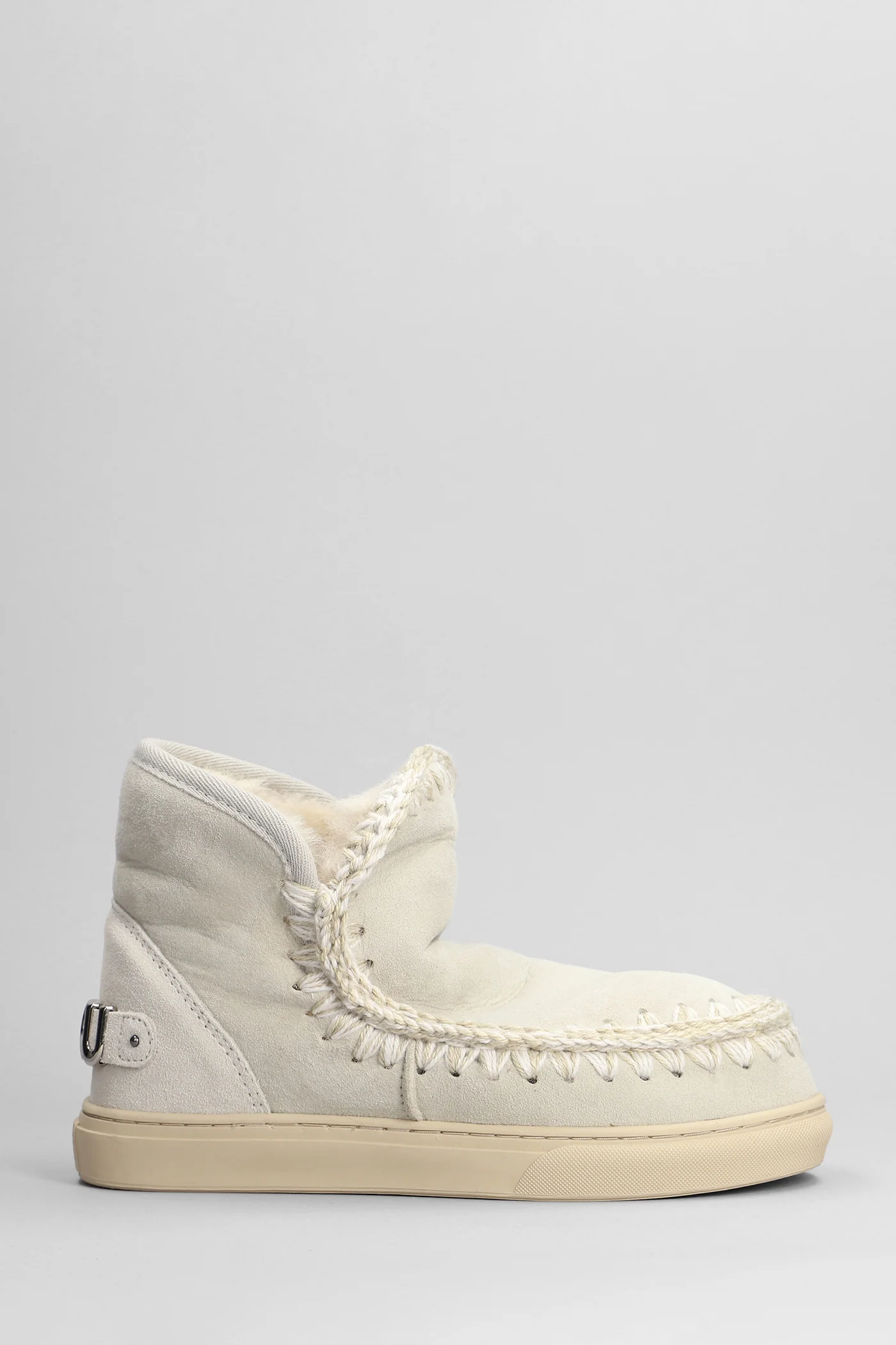 Eskimo Sneaker low heels Ankle boots in beige suede