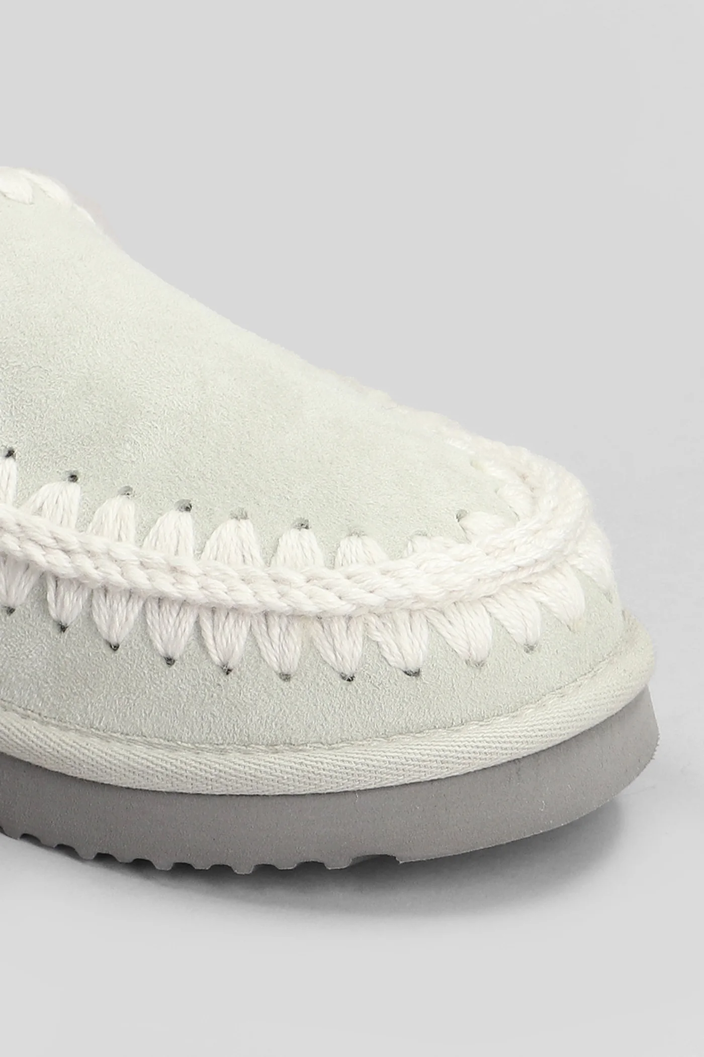 Eskimo stitching Slipper-Mule in grey suede - Image 5