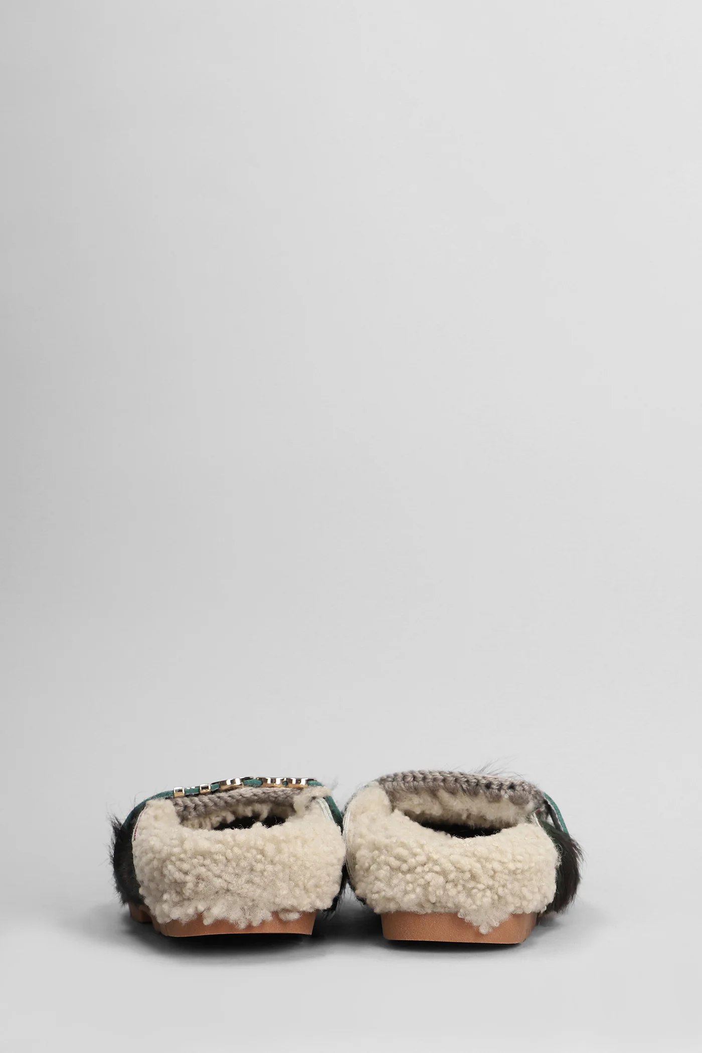 Long hair pony Slipper-Mule in green pony skin - Image 4