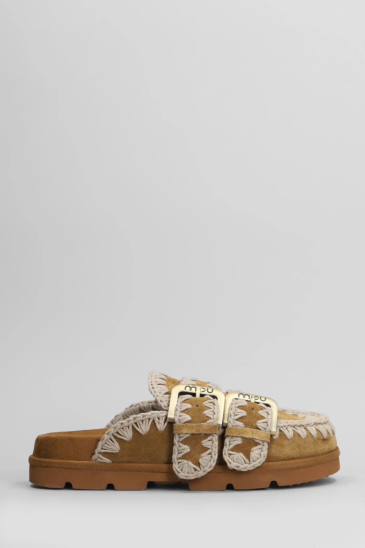 Low bio sabot Slipper-Mule in leather color suede