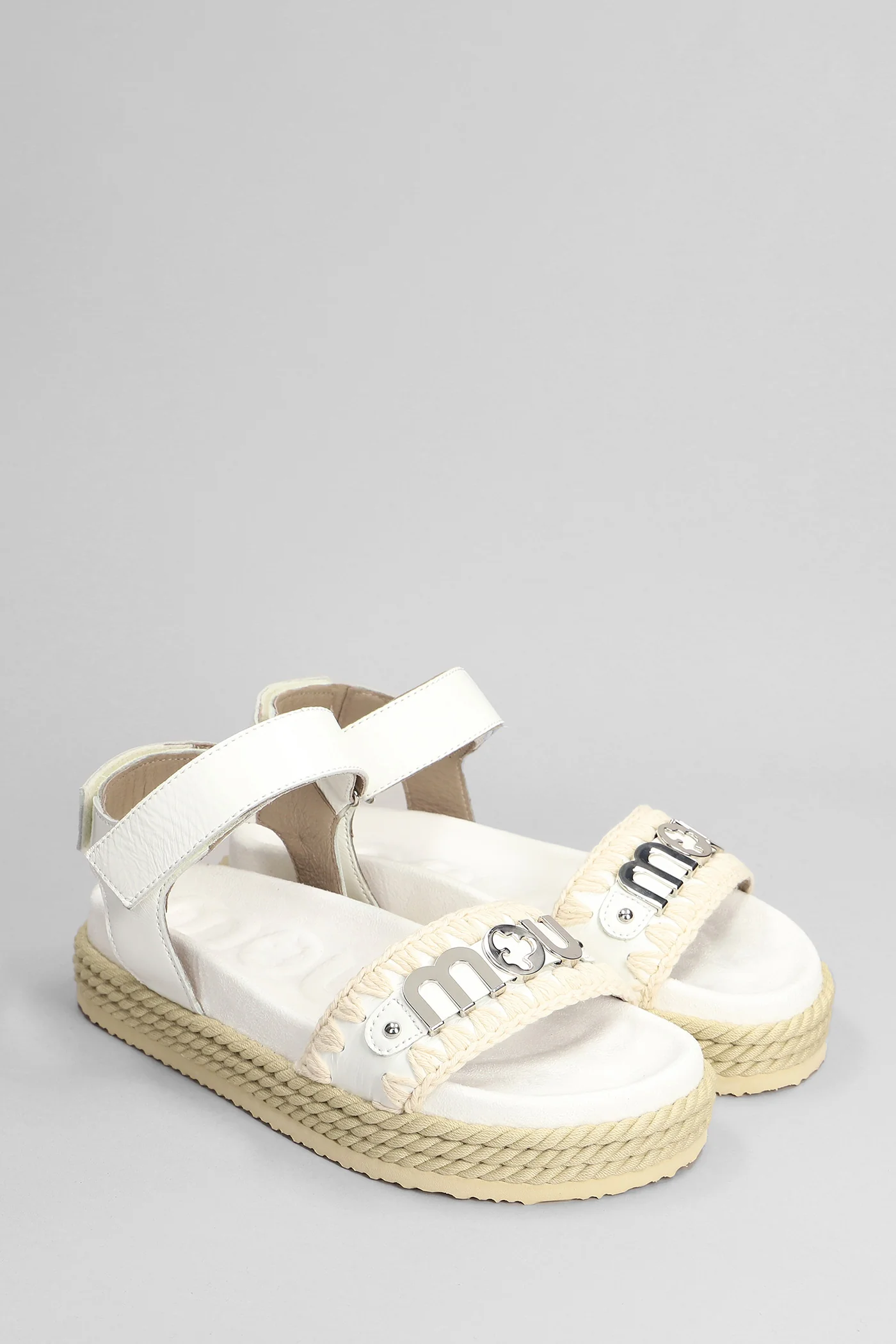 Rope Bio Sandals in white leather - Image 2