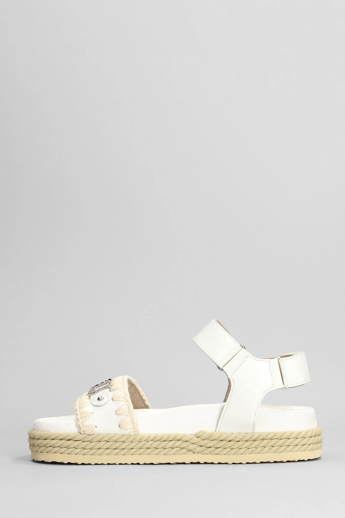 Rope Bio Sandals in white leather - Image 3