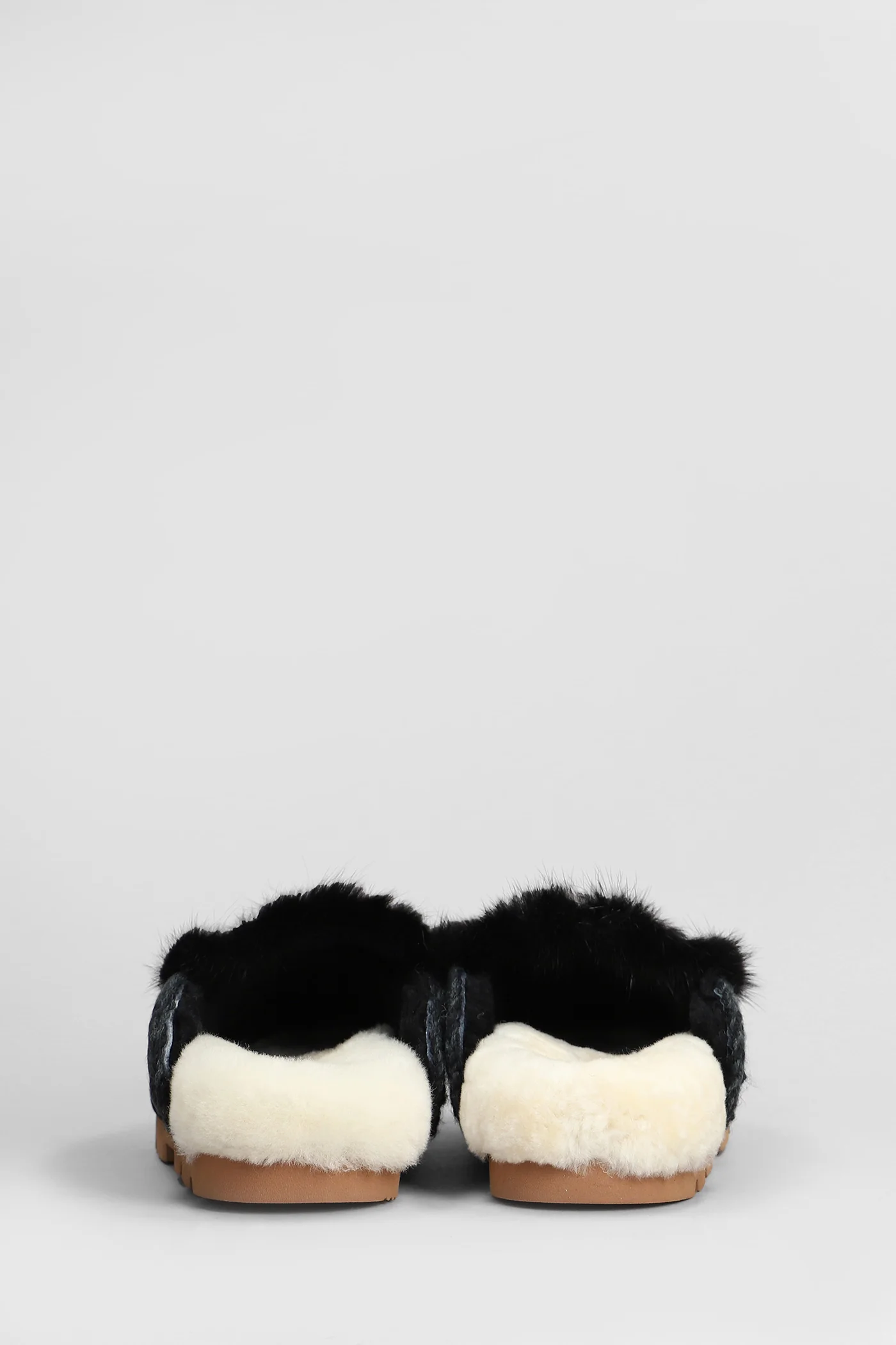 Winter bio fur trim Slipper-Mule in black suede - Image 4