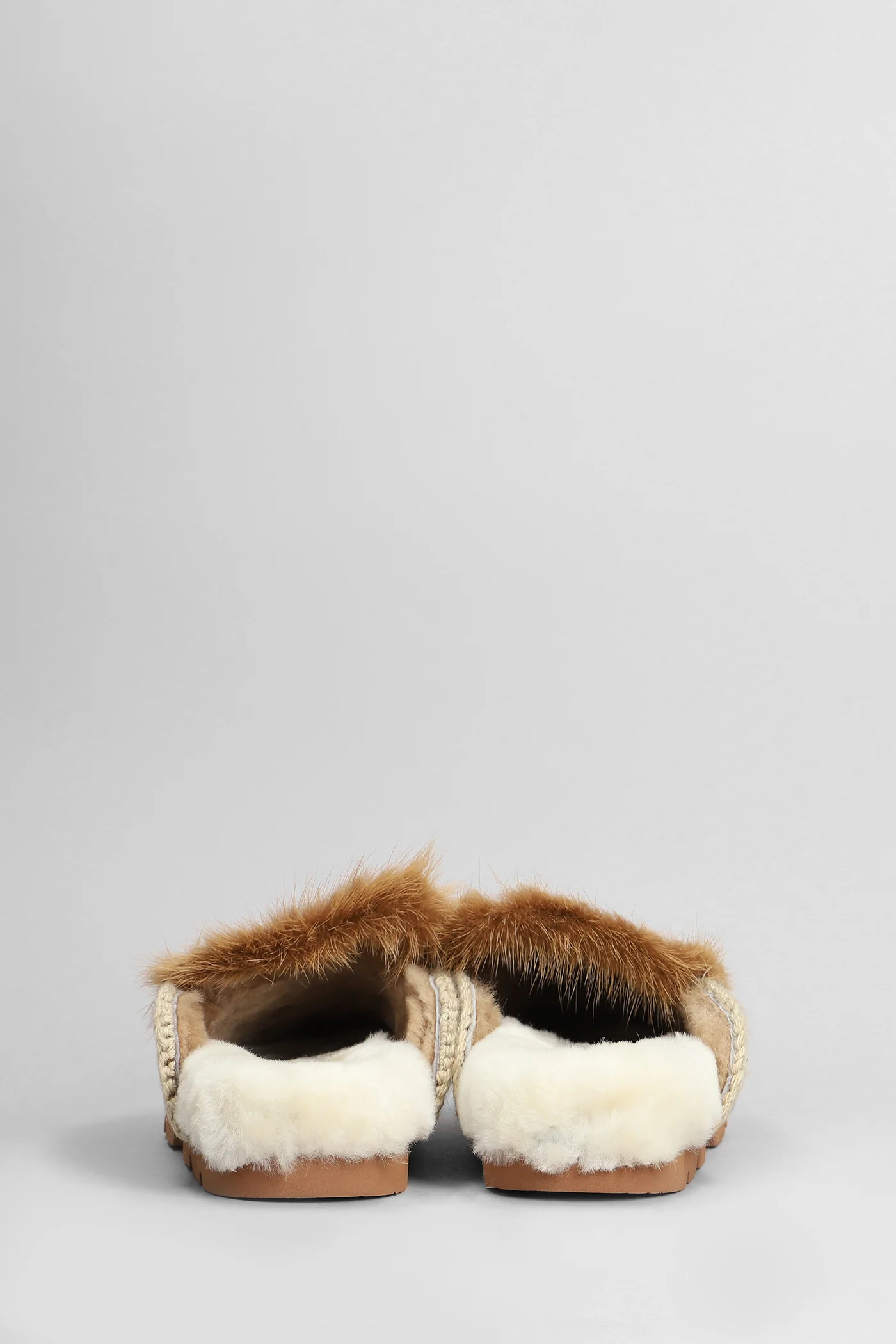 Winter bio fur trim Slipper-Mule in brown suede - Image 4