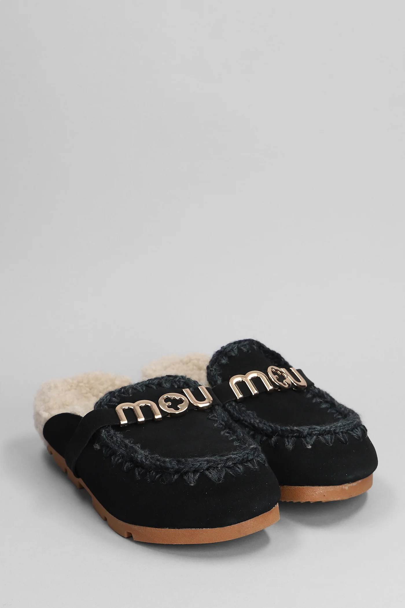 Winter bio slide Slipper-Mule in black suede - Image 2