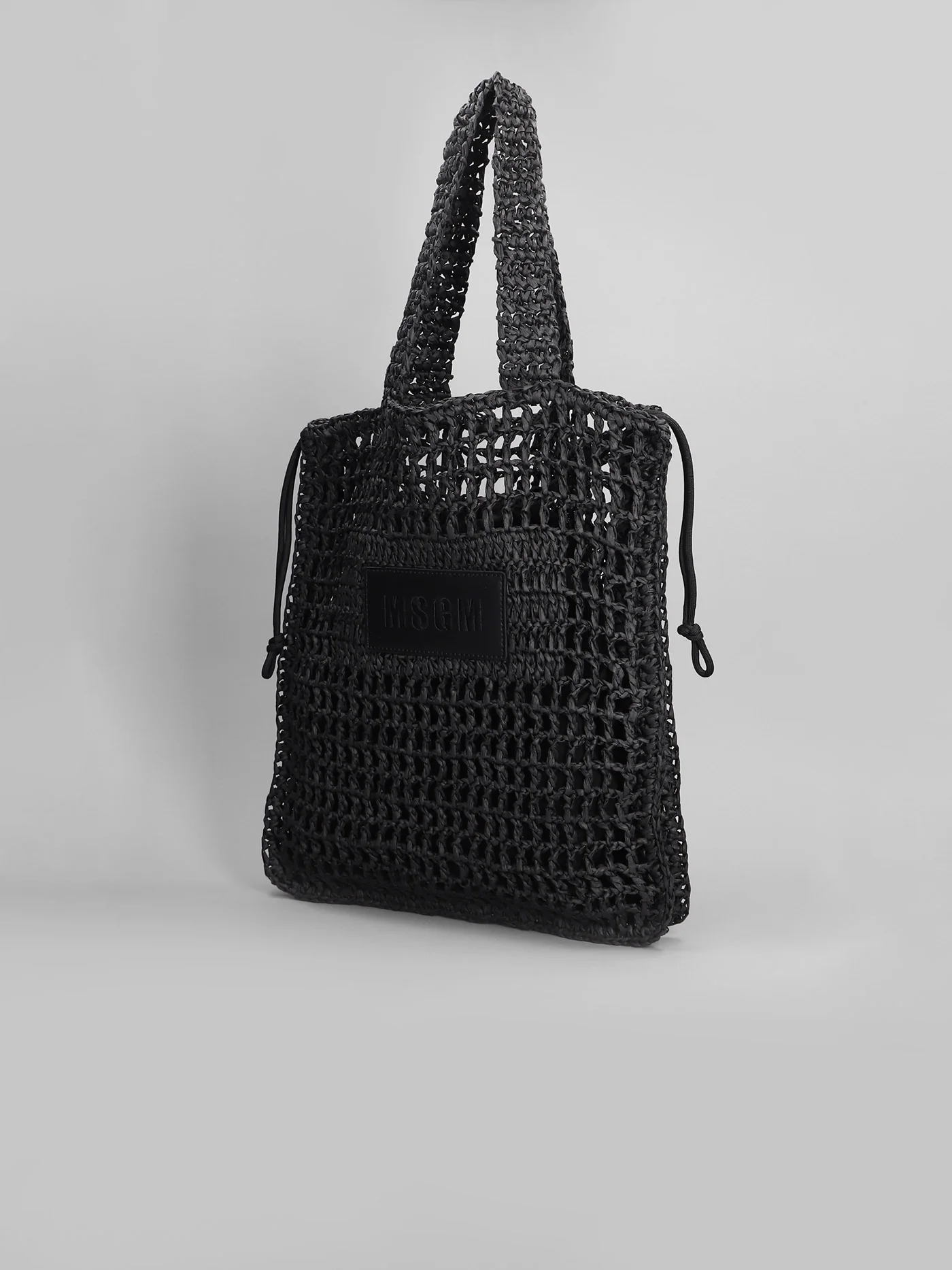 Raffia bag girl Hand bag in black raffia - Image 2