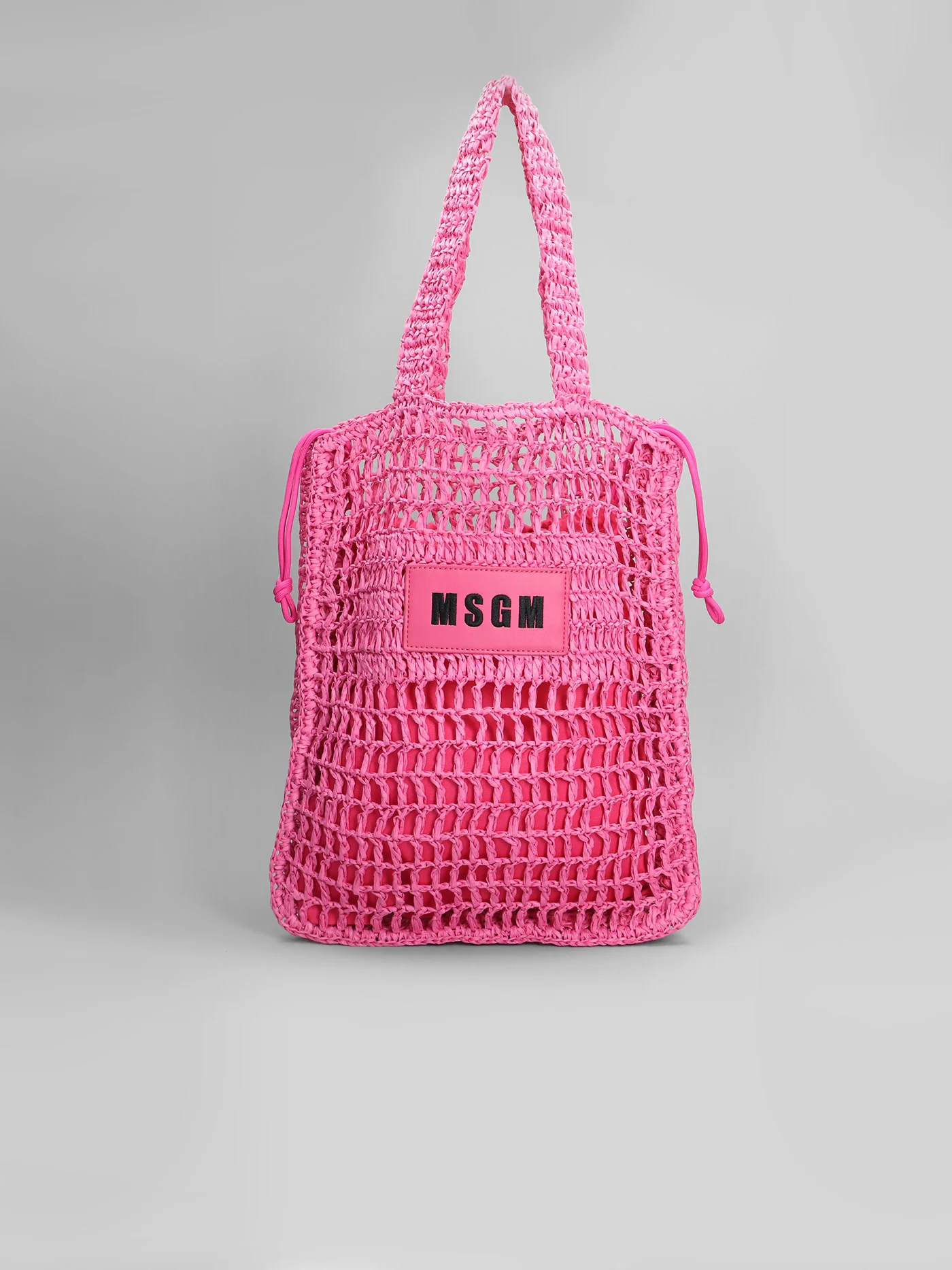 Raffia bag girl Hand bag in fuxia raffia