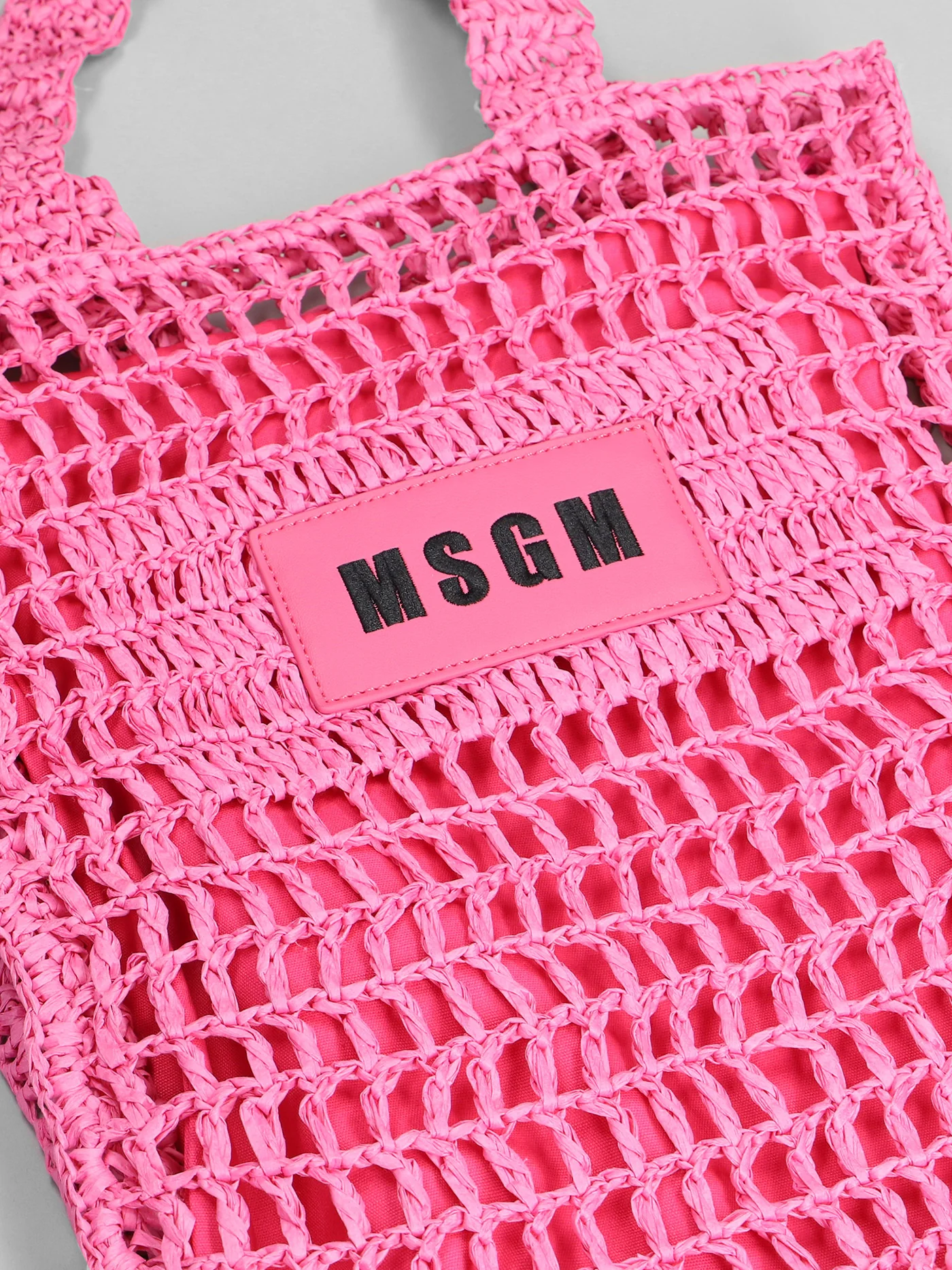 Raffia bag girl Hand bag in fuxia raffia - Image 4