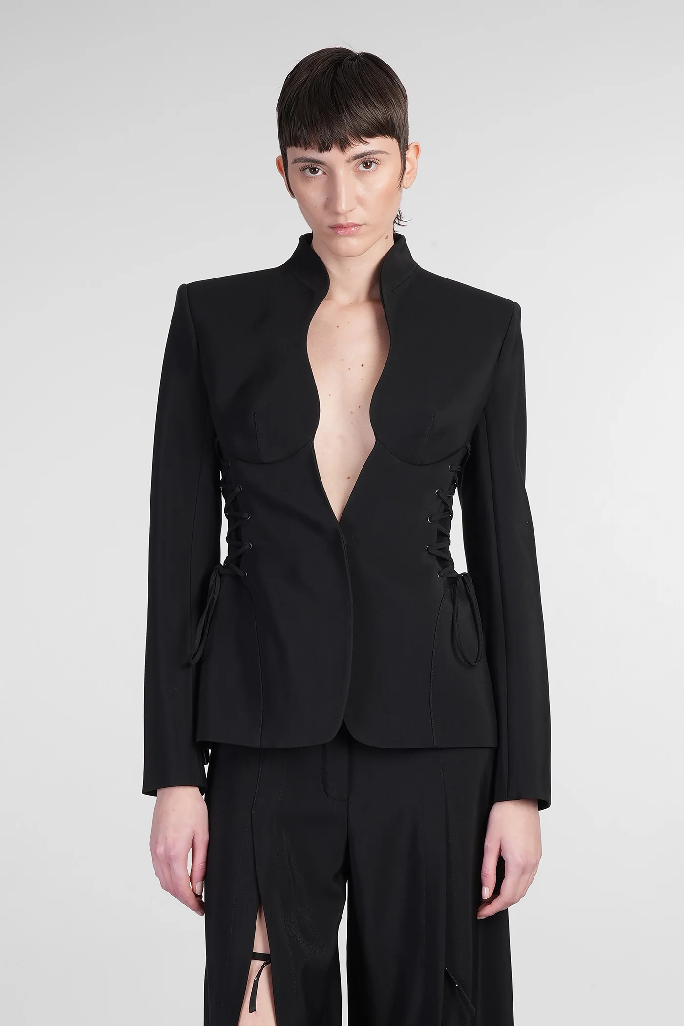 Blazer in black viscose