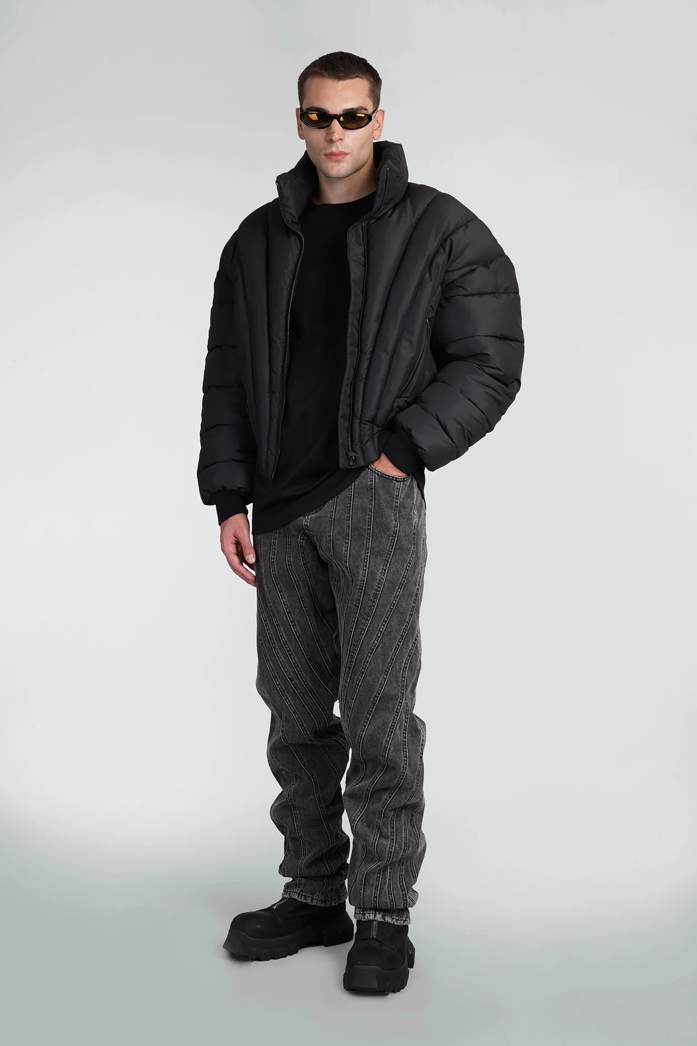 Bomber Jacket in black polyester - Image 2