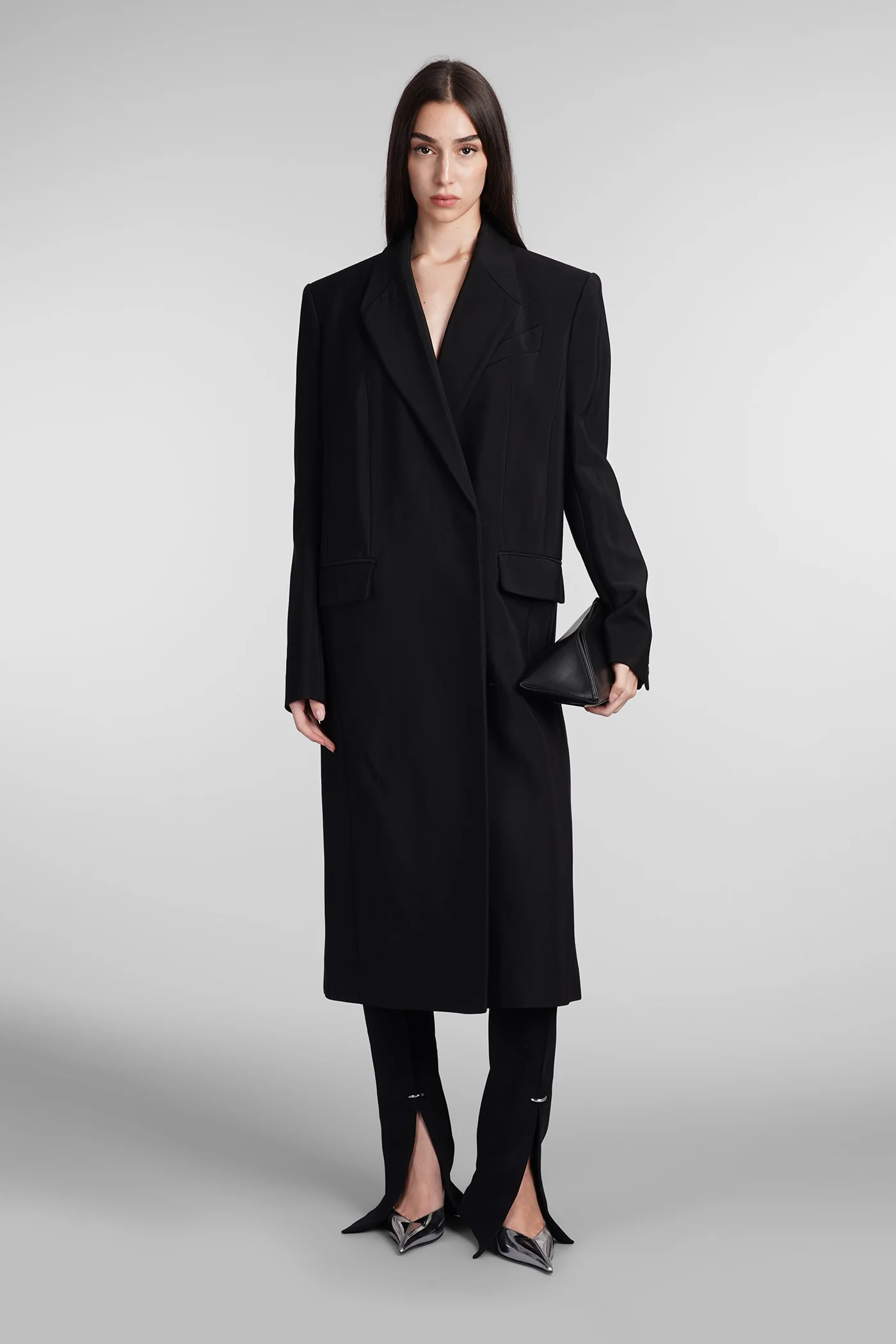 Coat in black viscose - Image 2