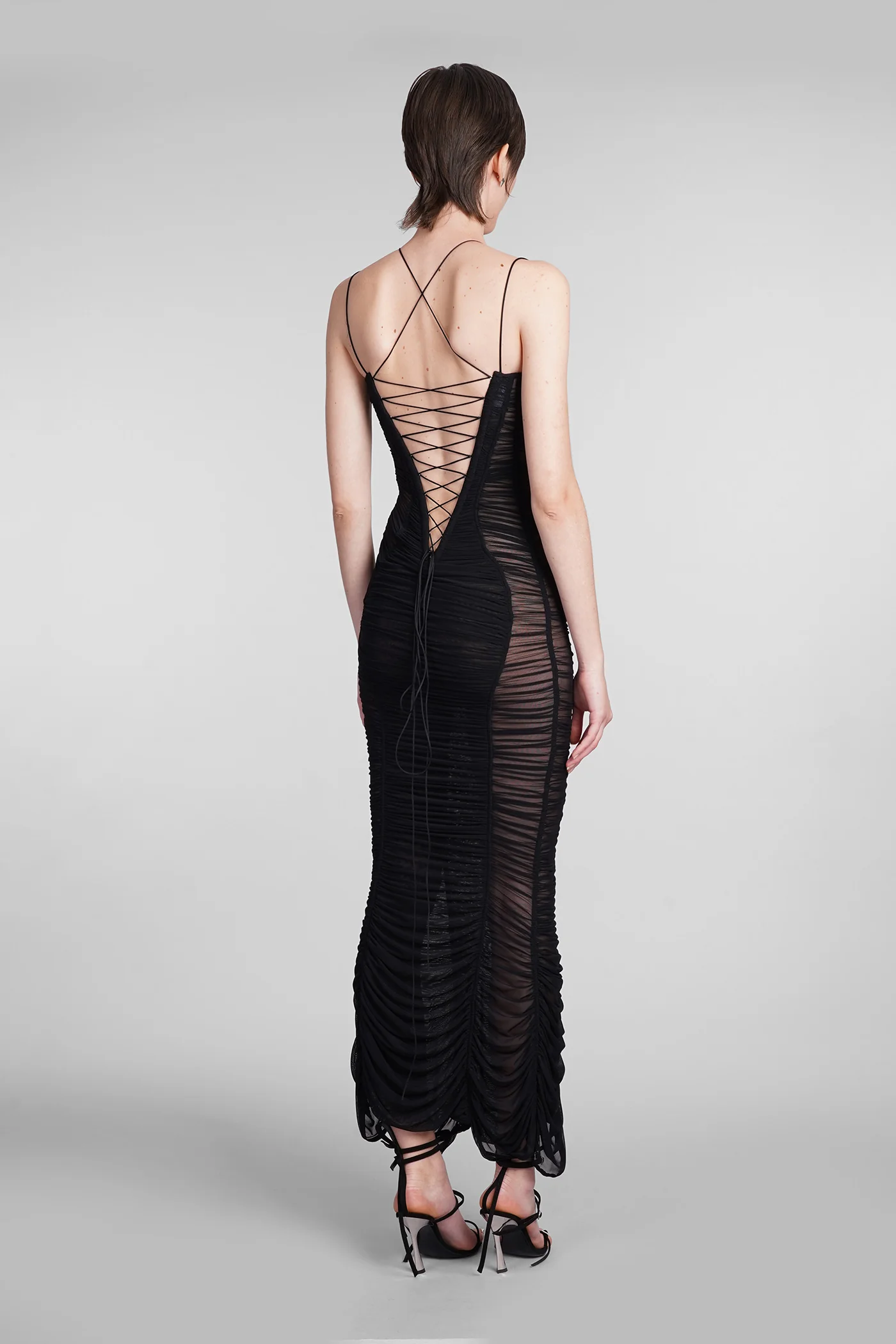 Dress in black polyamide - Image 3