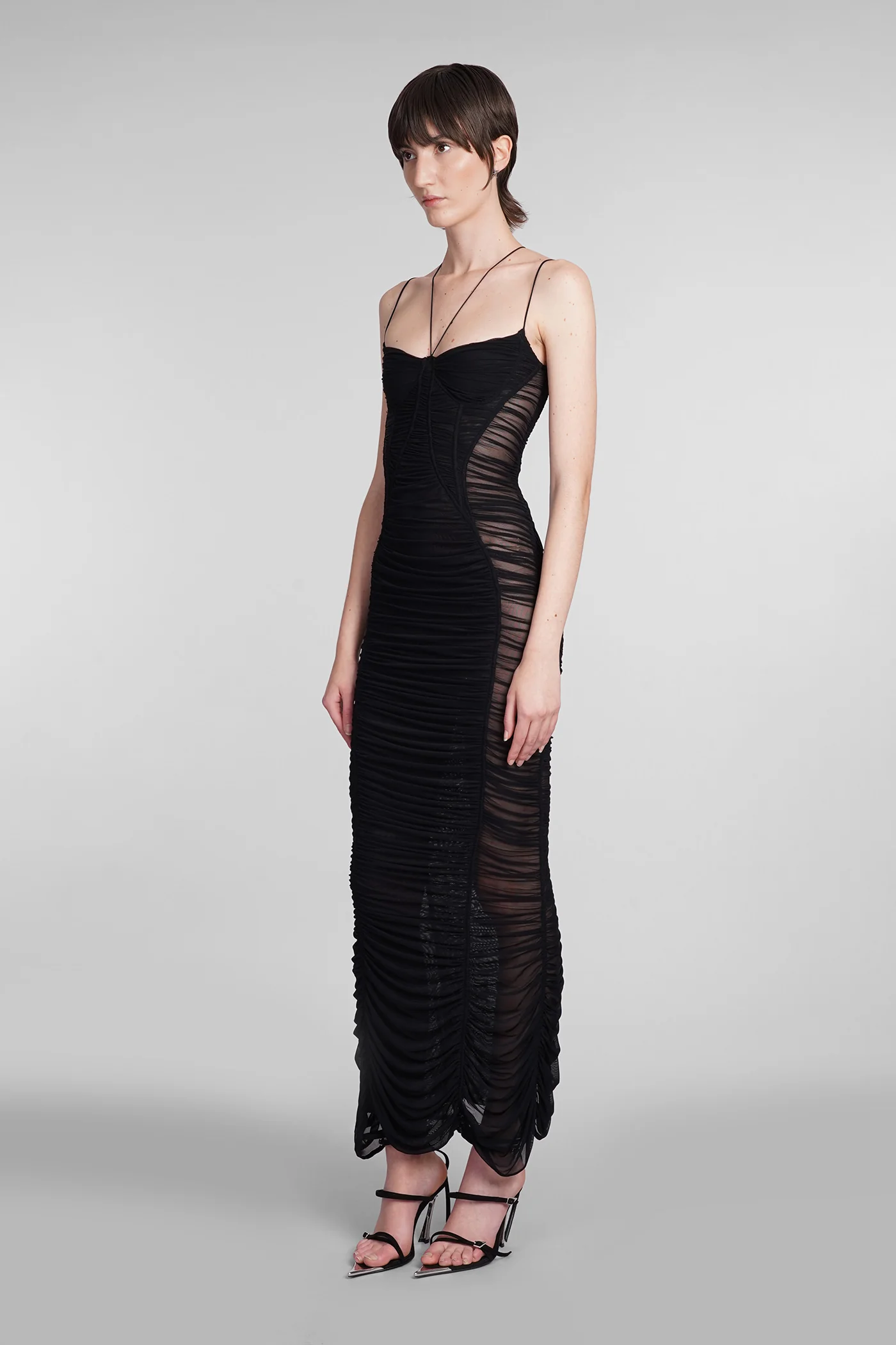 Dress in black polyamide - Image 4