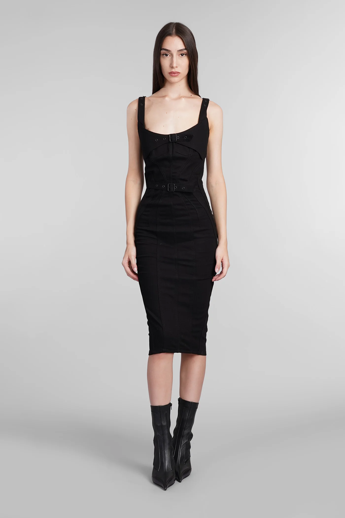 Dress woman in black cotton