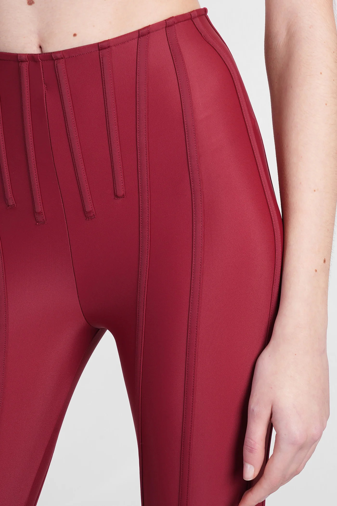 Leggings in bordeaux polyamide - Image 5