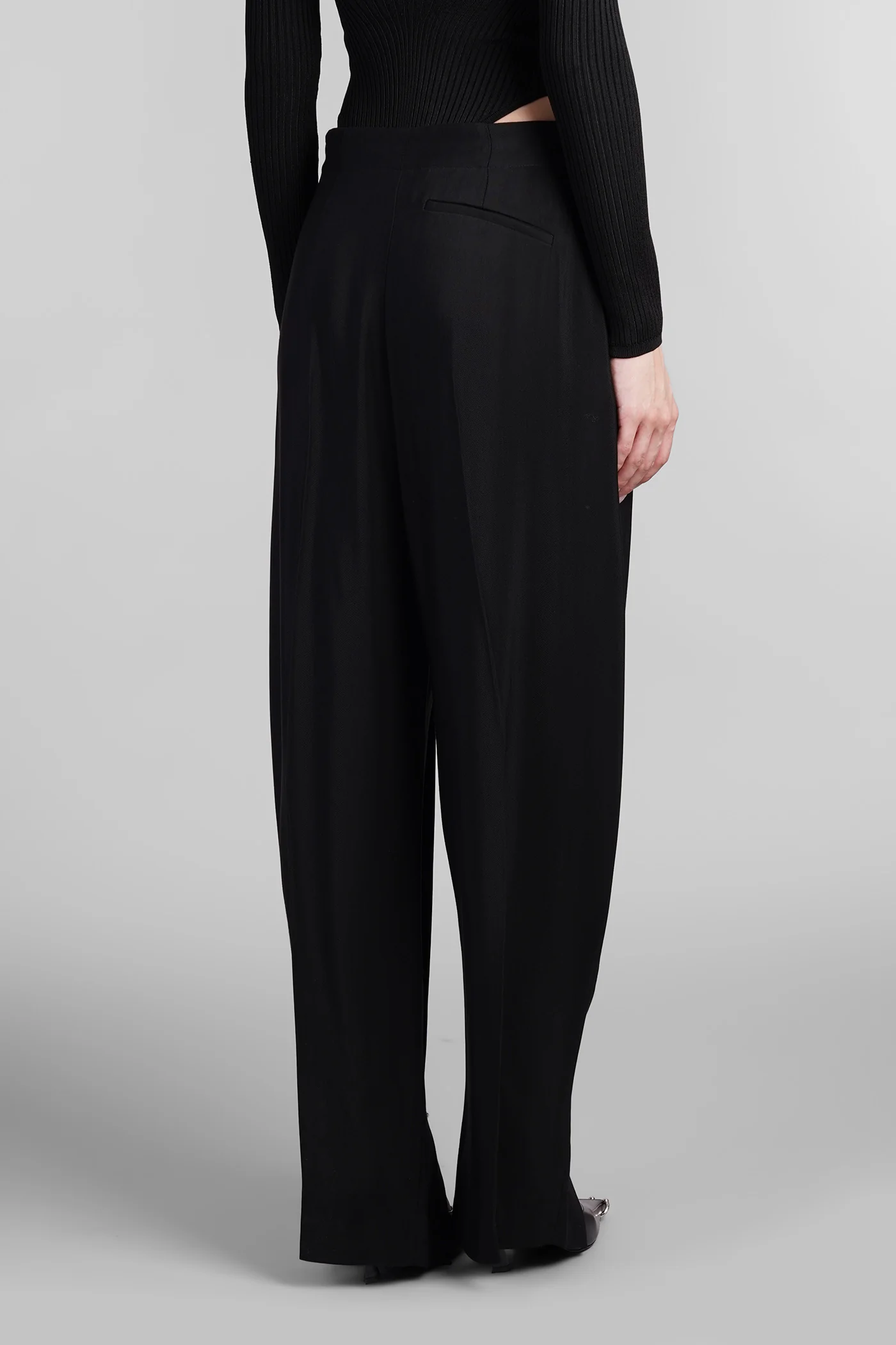 Pants in black viscose - Image 3