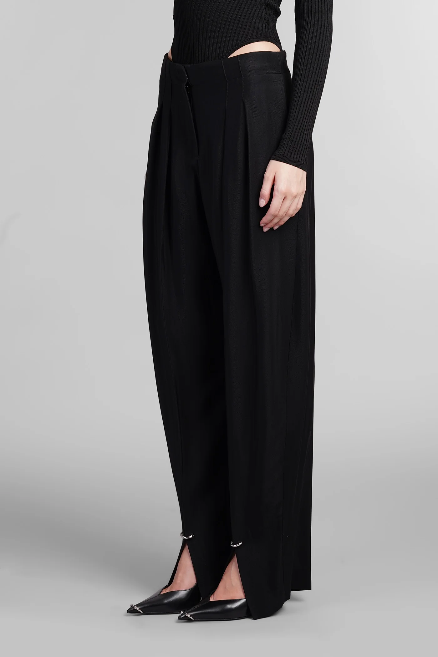 Pants in black viscose - Image 4