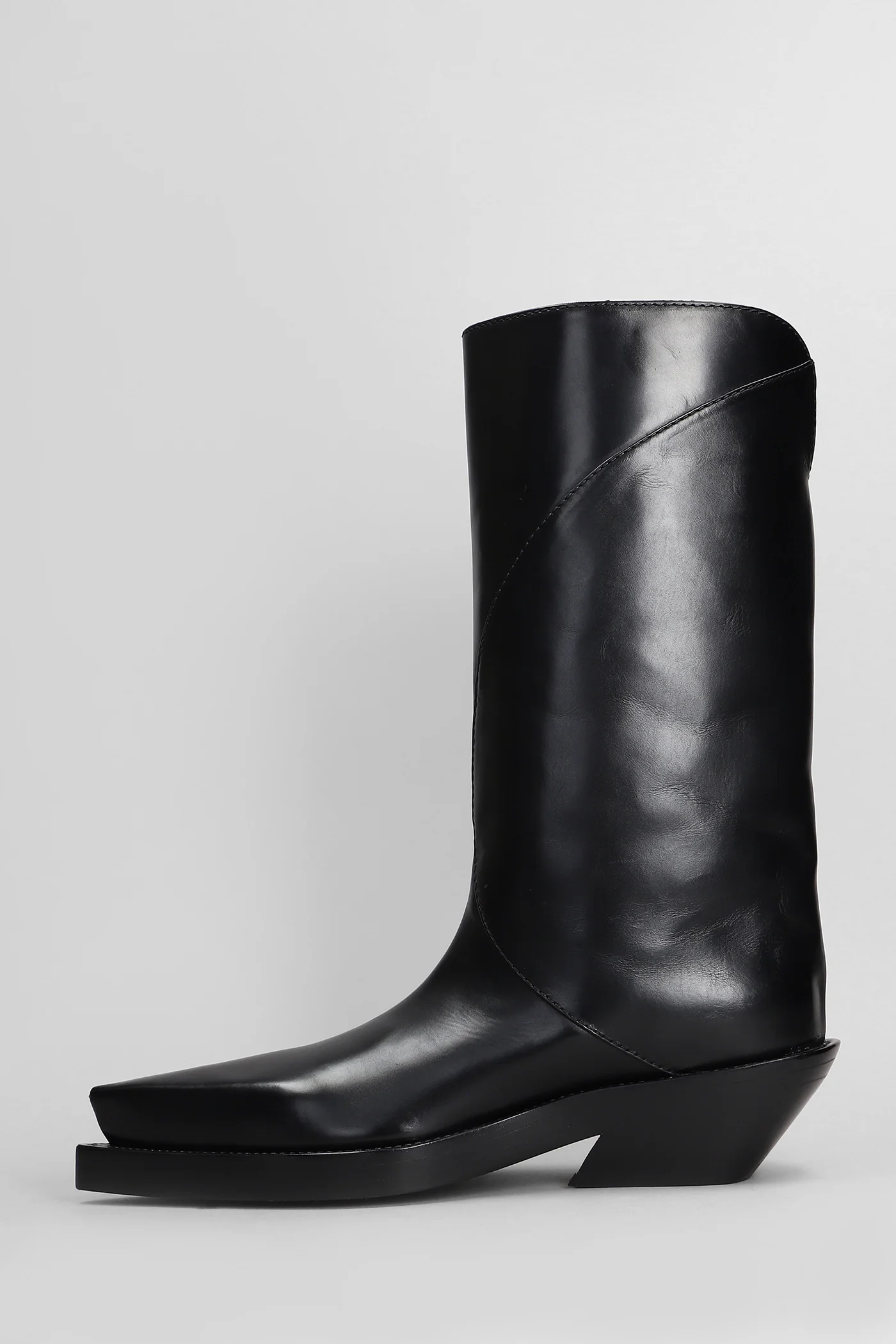 Santiago boot High heels Ankle boots in black leather - Image 3
