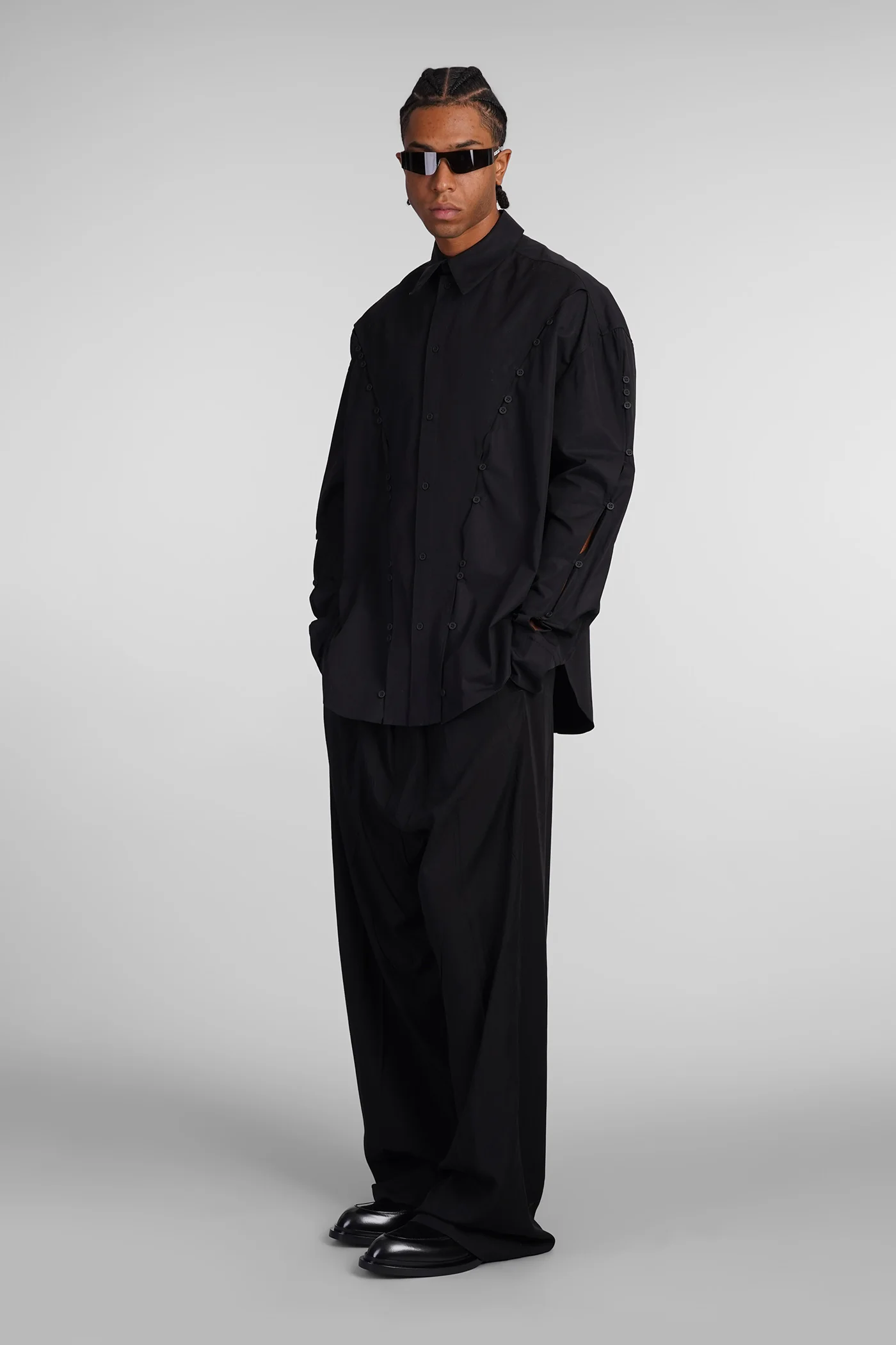 Shirt in black cotton - Image 2