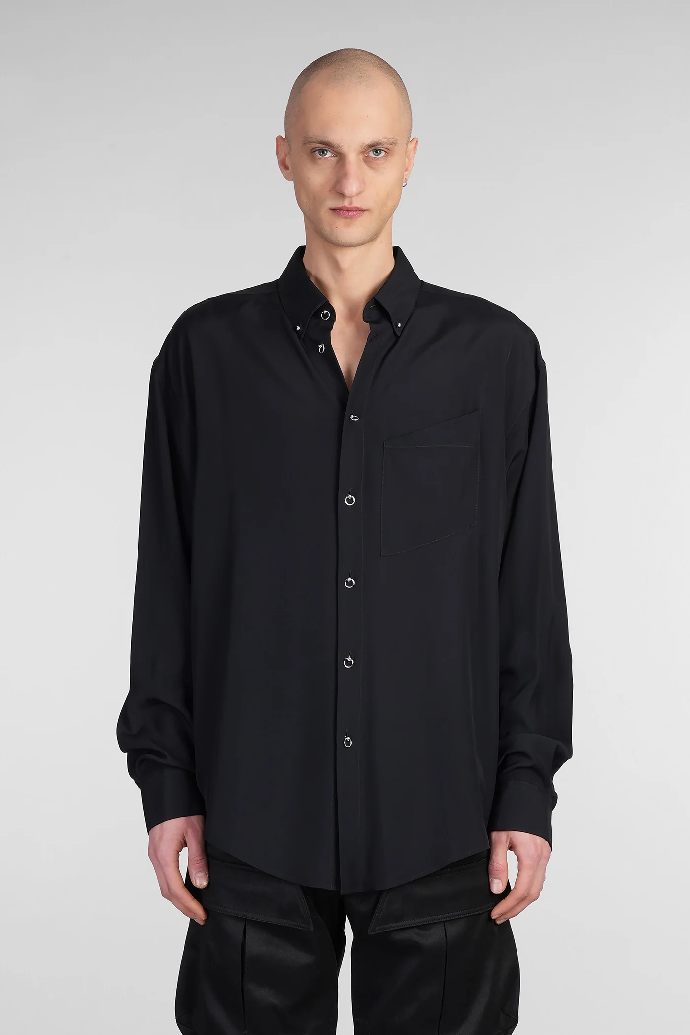 Shirt in black viscose