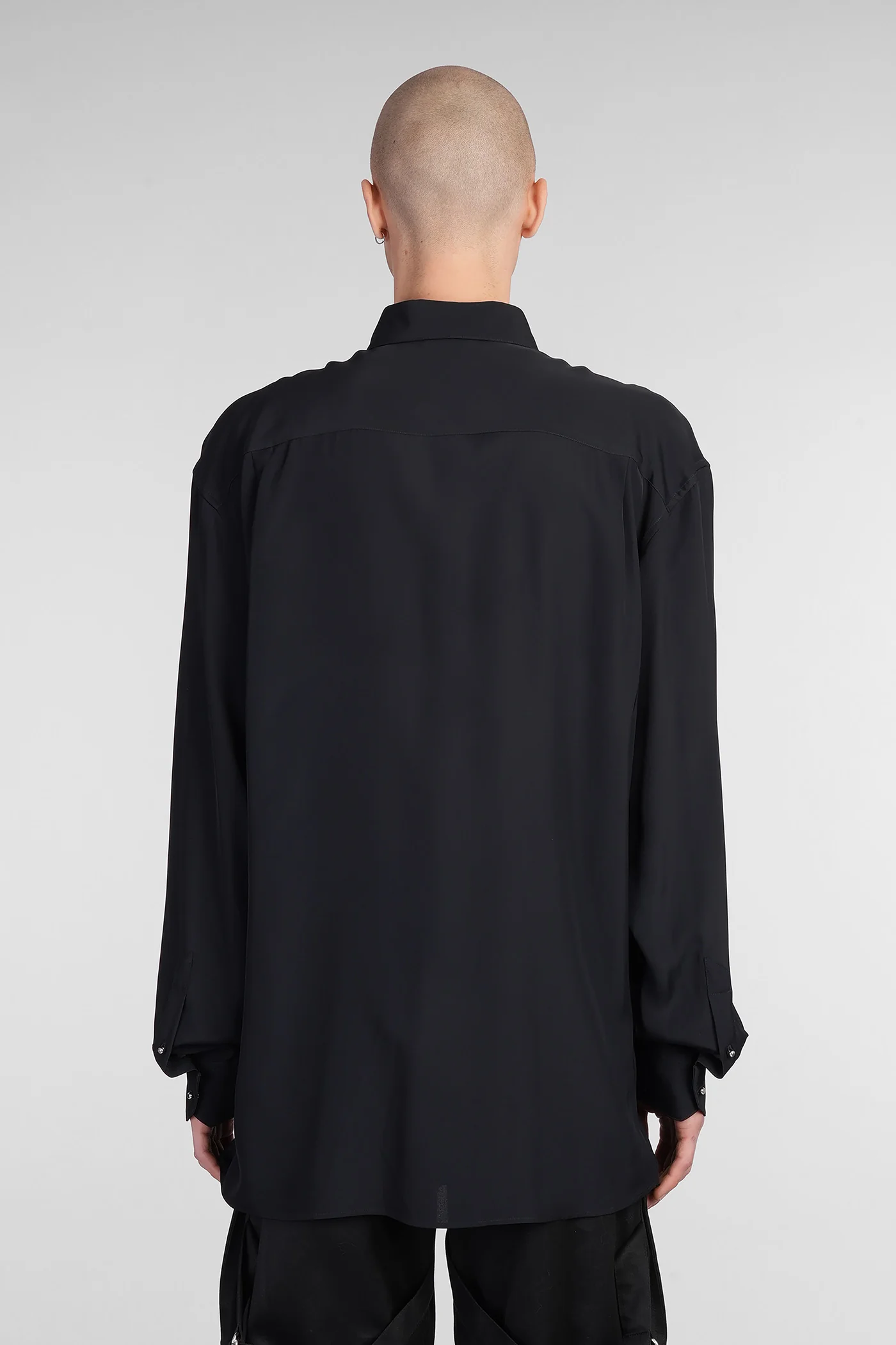 Shirt in black viscose - Image 3