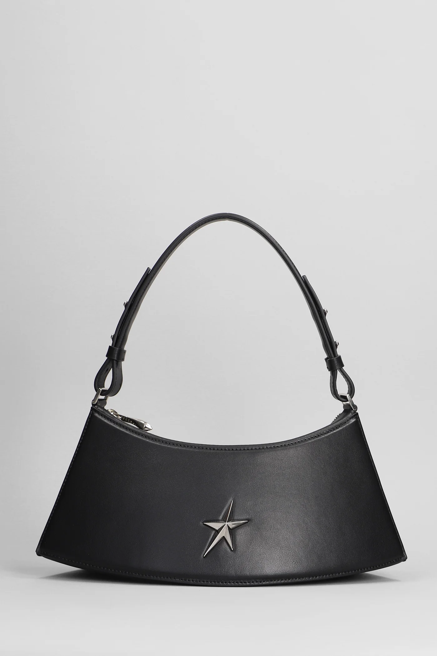 Shoulder bag in black leather