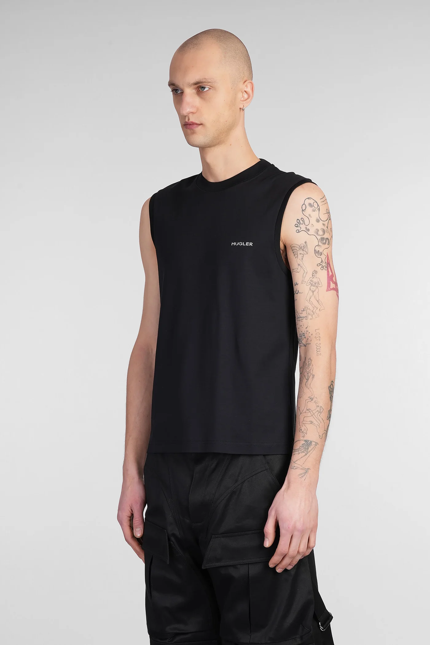 tank Top in black cotton - Image 4