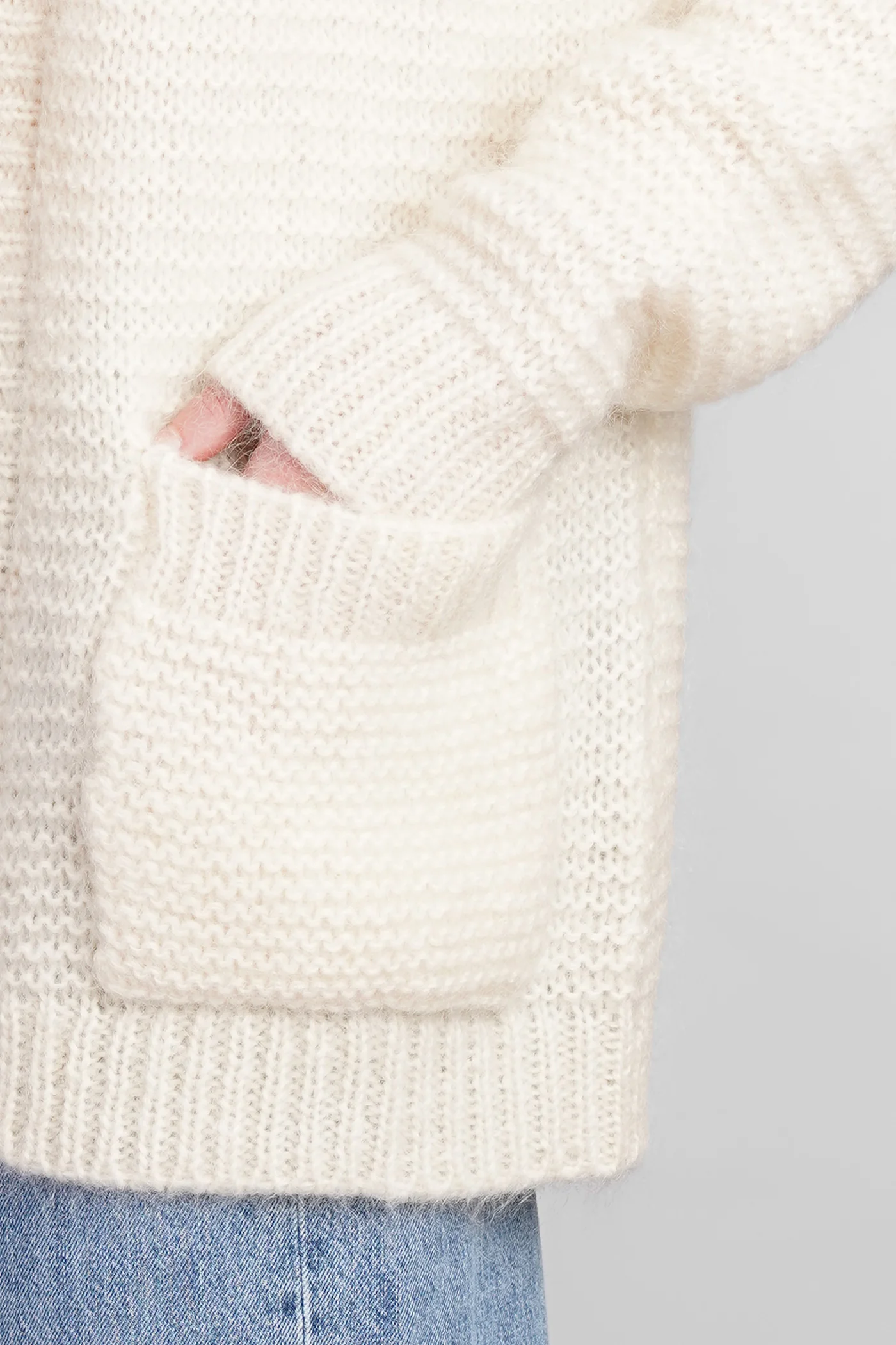 Baima Cardigan in beige wool - Image 5