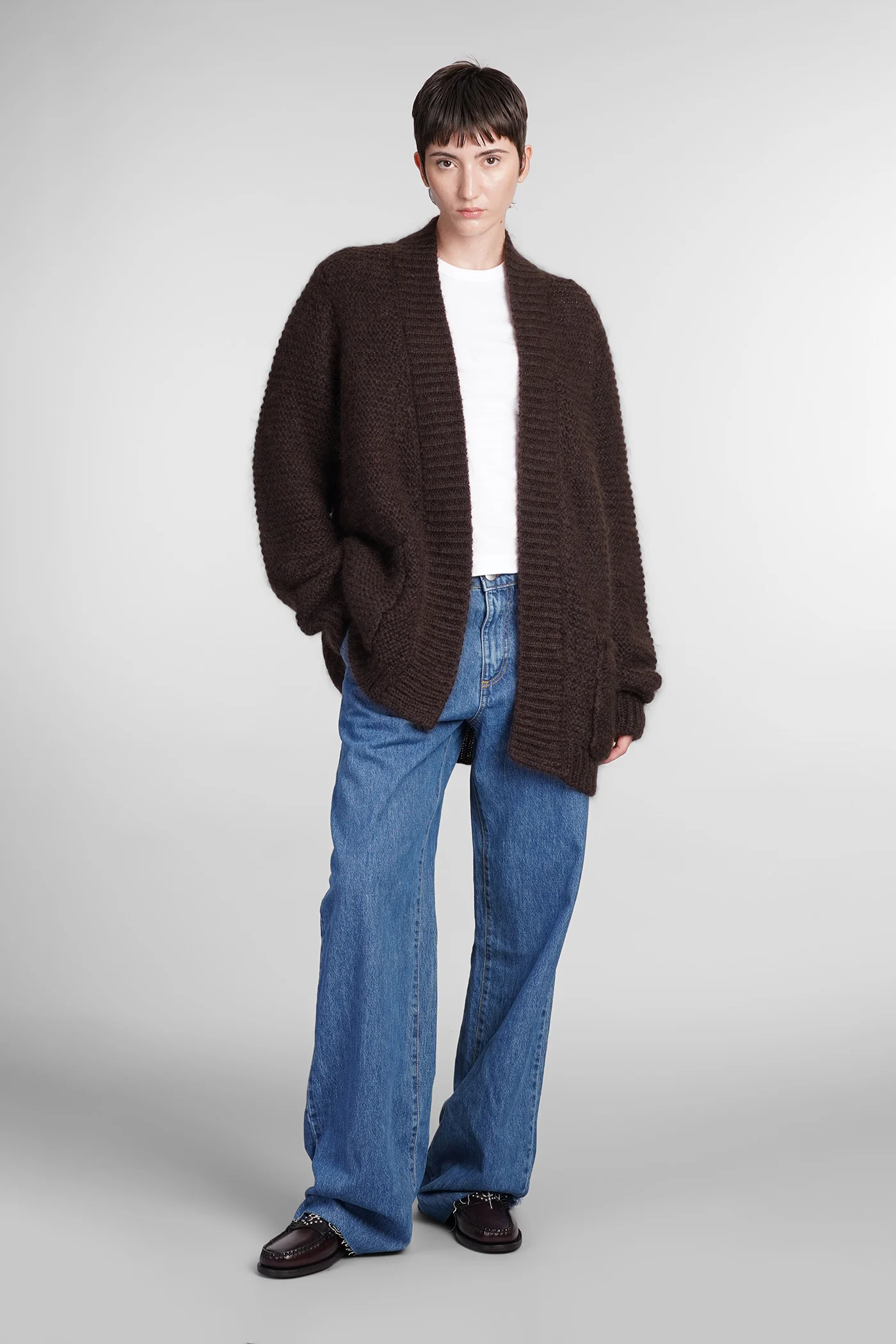Baima Cardigan in brown wool - Image 2