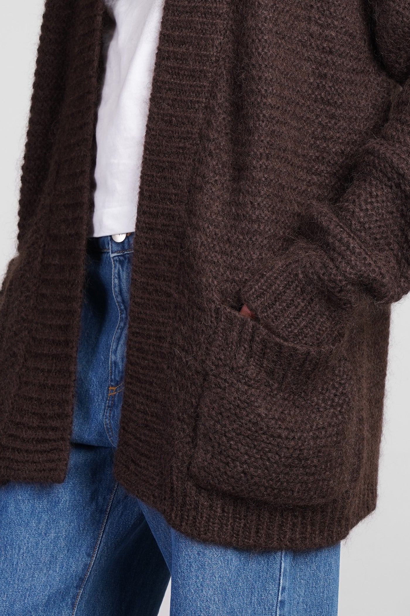 Baima Cardigan in brown wool - Image 5