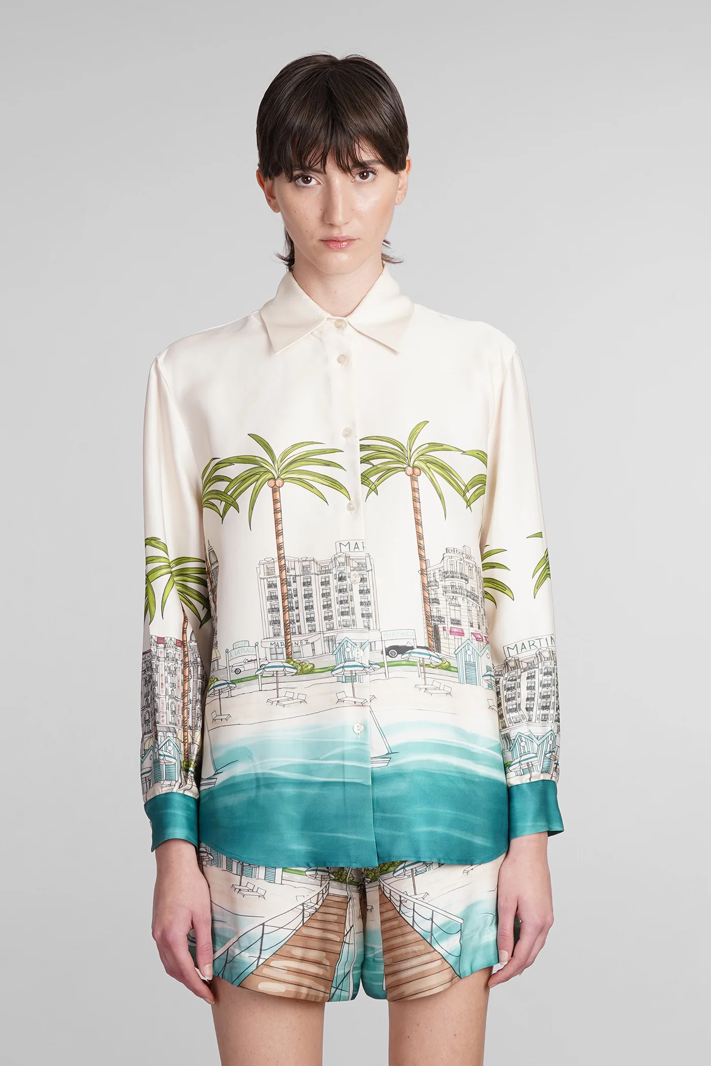 La croisette Shirt in beige viscose