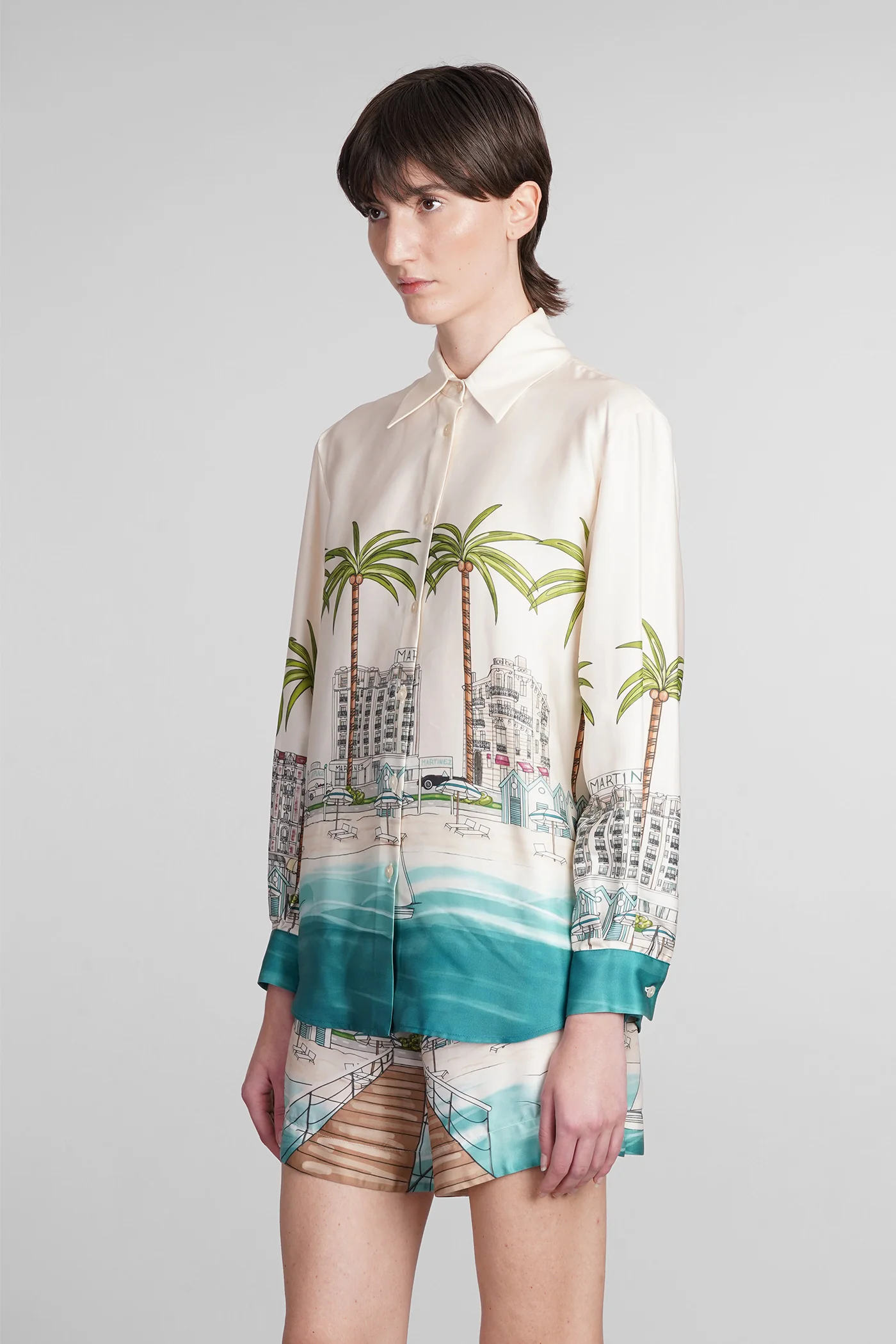 La croisette Shirt in beige viscose - Image 4