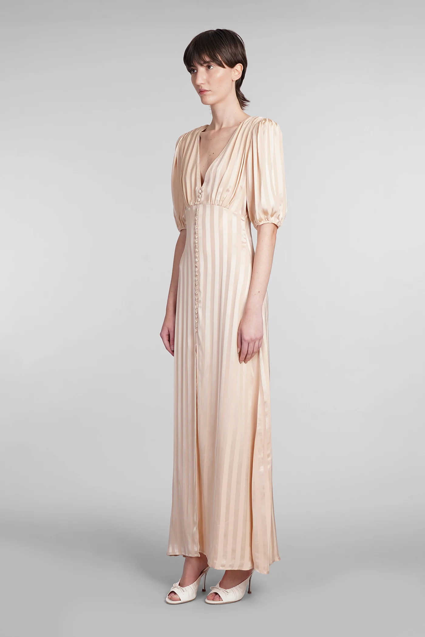 La galion Dress woman in beige viscose - Image 4