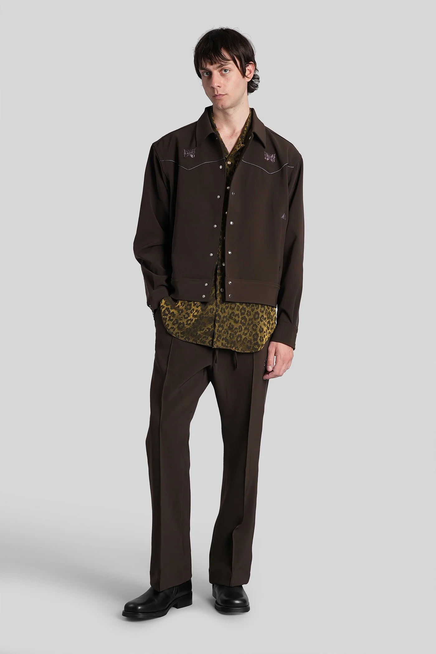 Casual jacket in brown polyester - Image 2