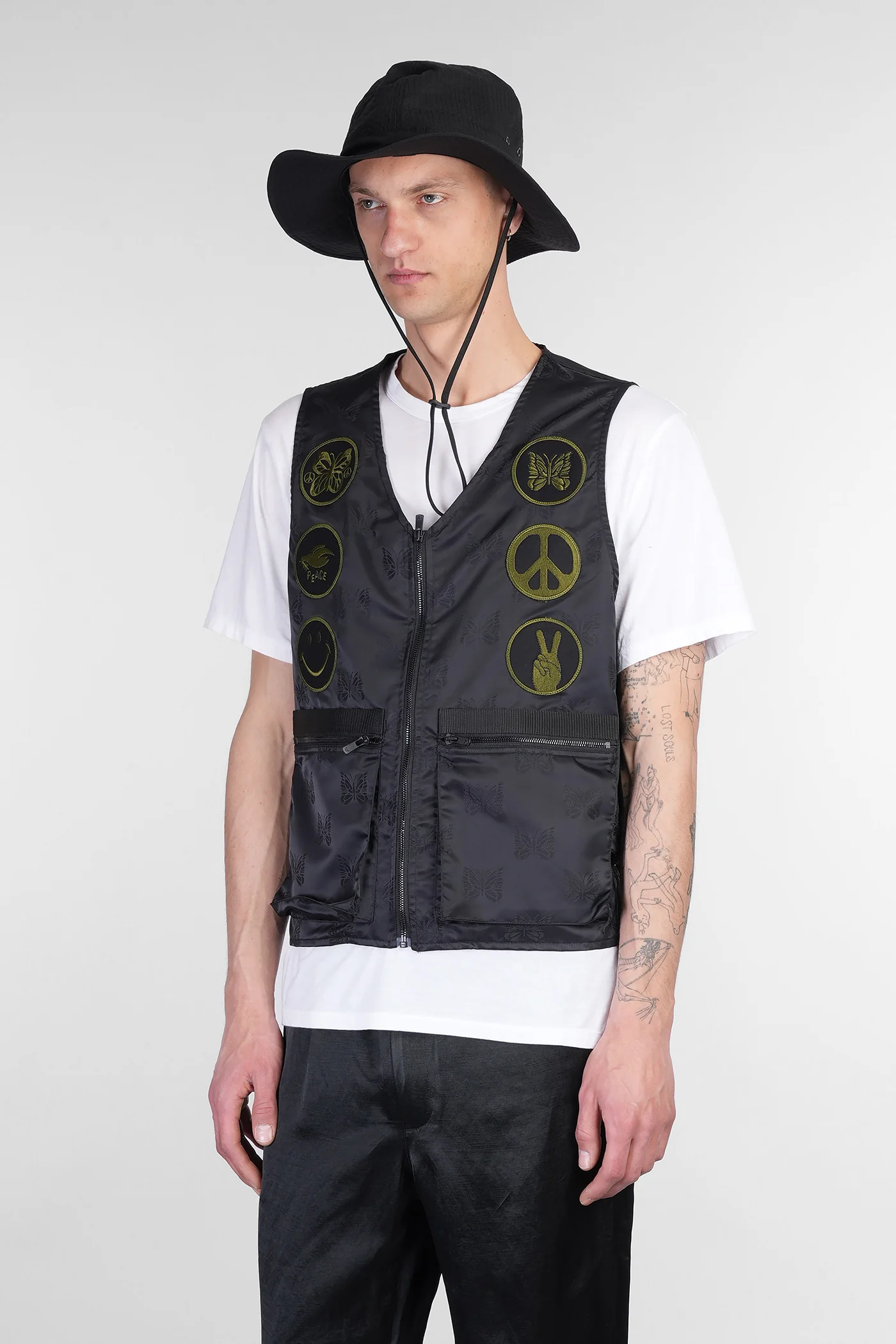 Vest in black nylon - Image 4