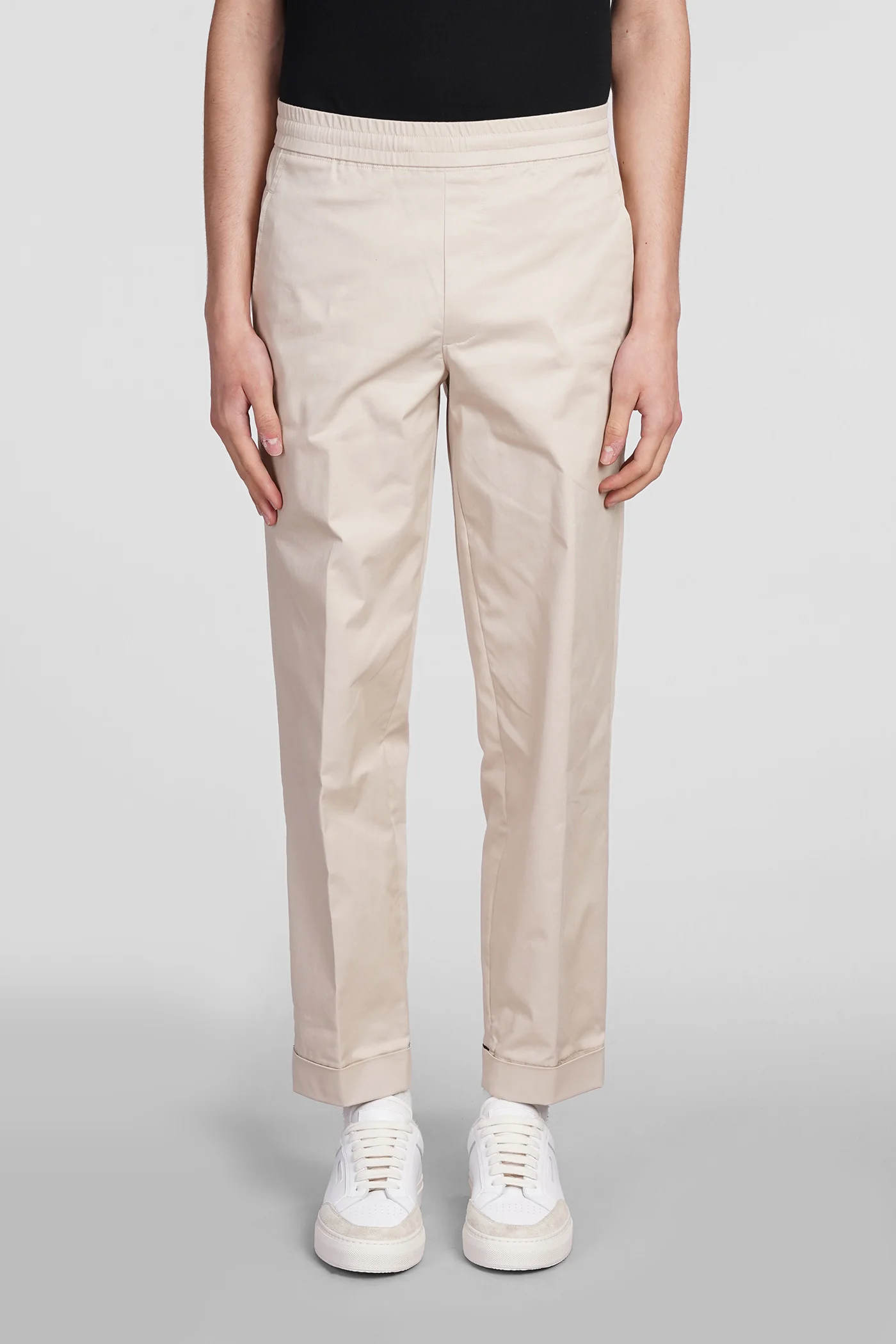 Rem slim low rise Pants in beige cotton