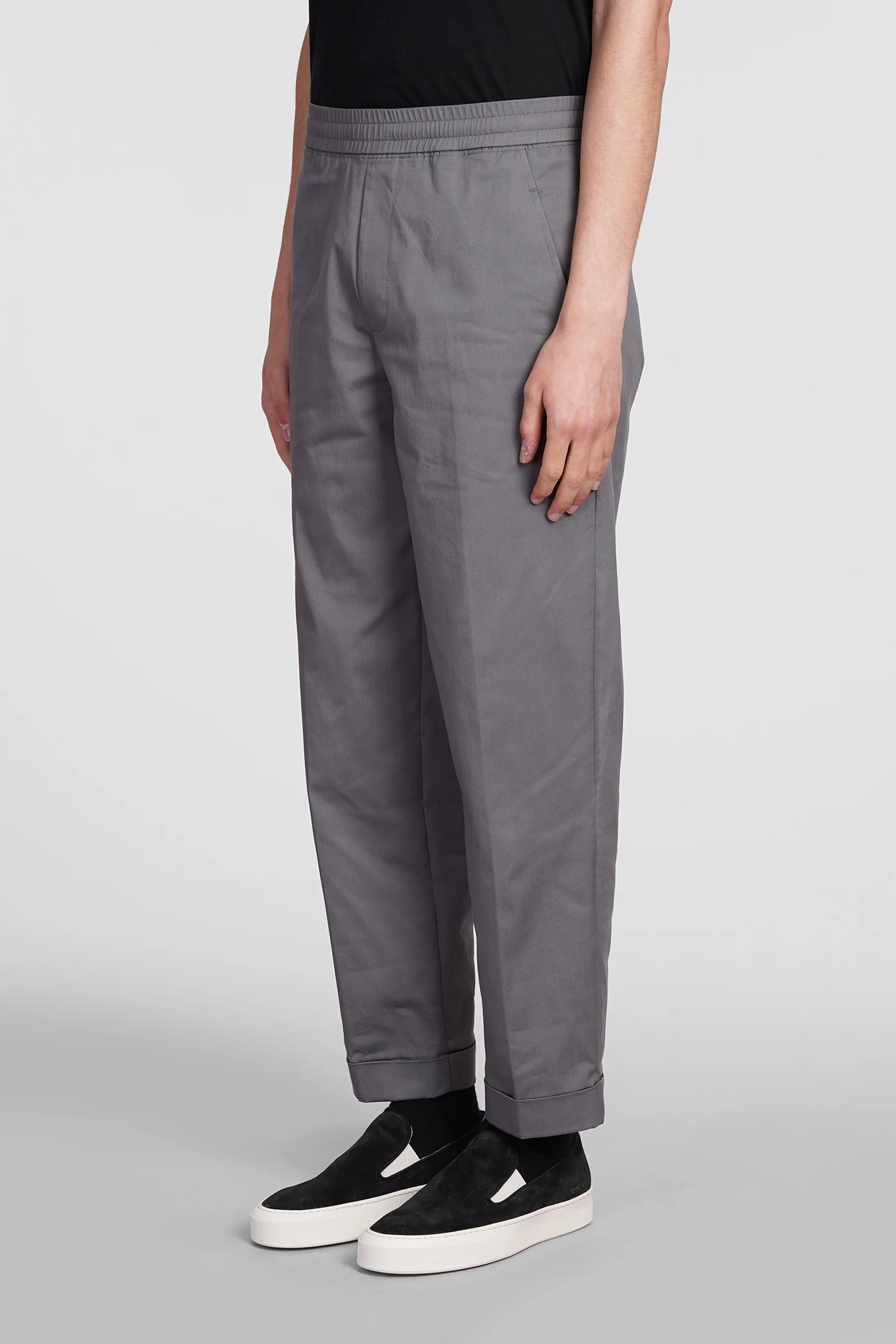 Rem slim low rise Pants in grey cotton - Image 4