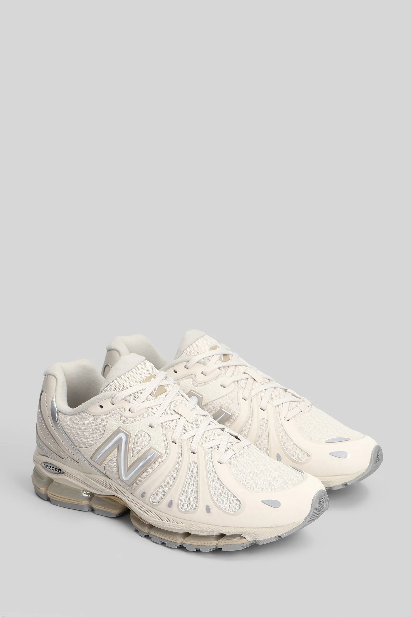 1890 Sneakers in beige leather and fabric - Image 2