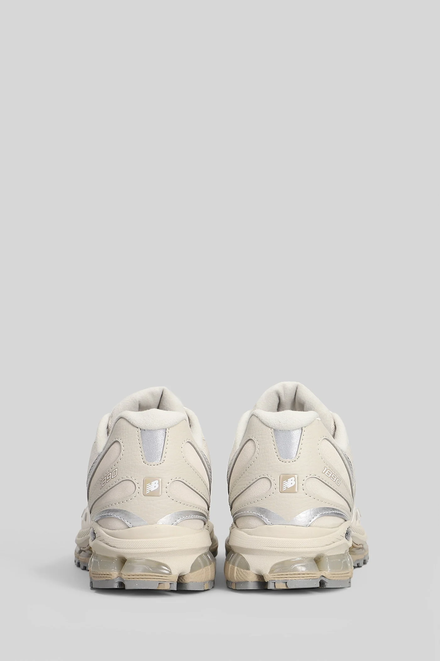 1890 Sneakers in beige leather and fabric - Image 4