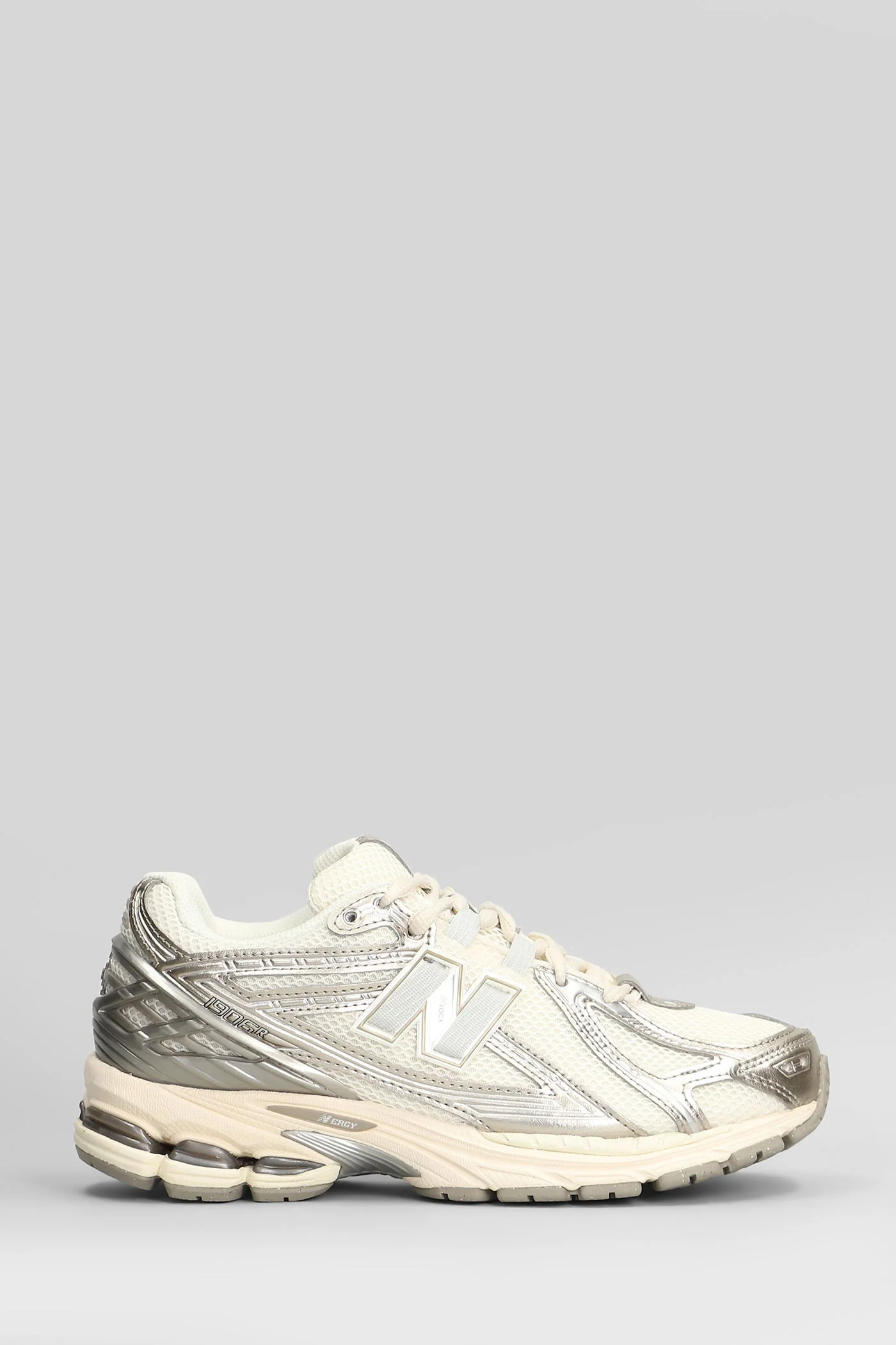1906 Sneakers in platinum leather and fabric