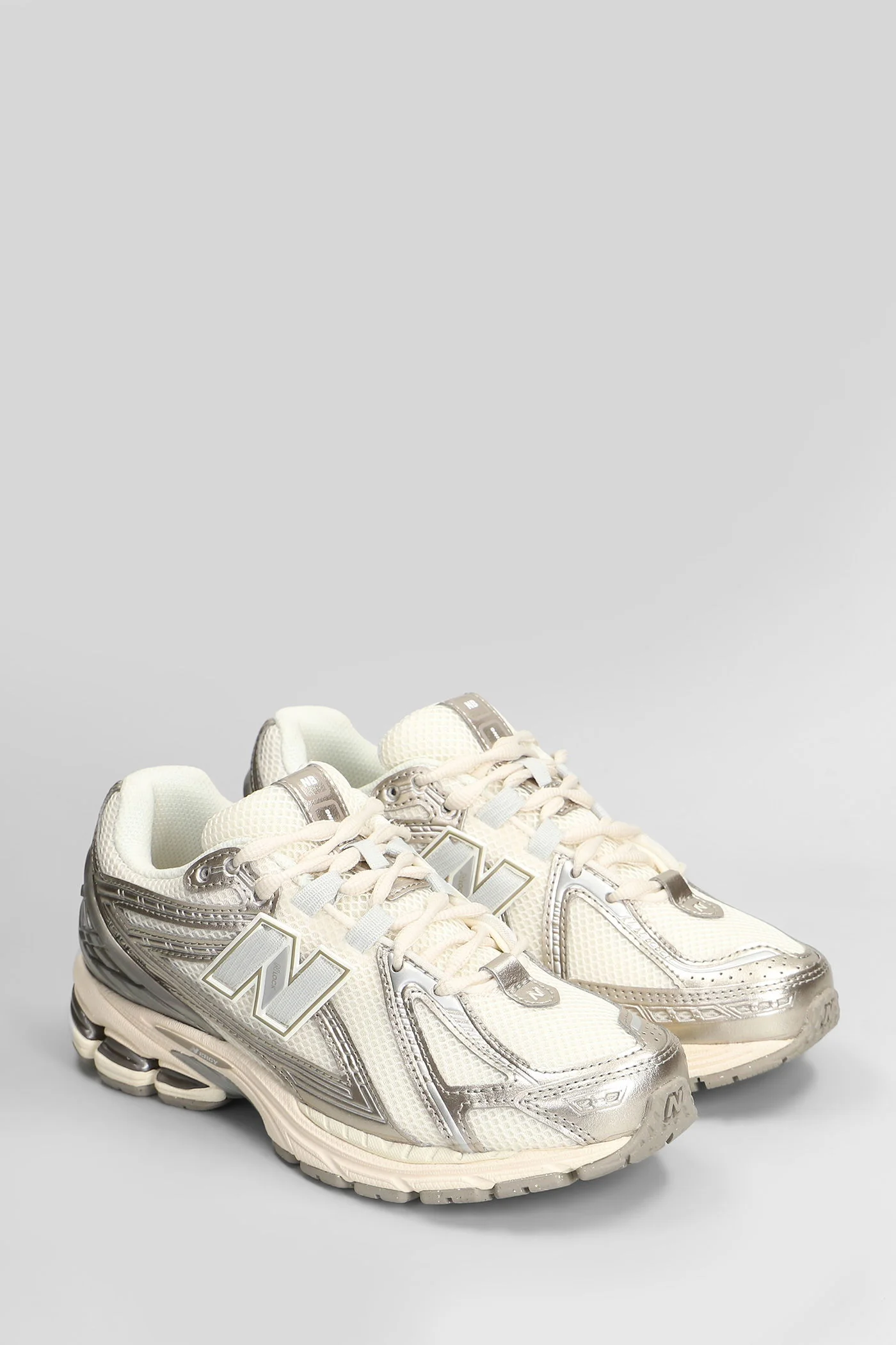 1906 Sneakers in platinum leather and fabric - Image 2