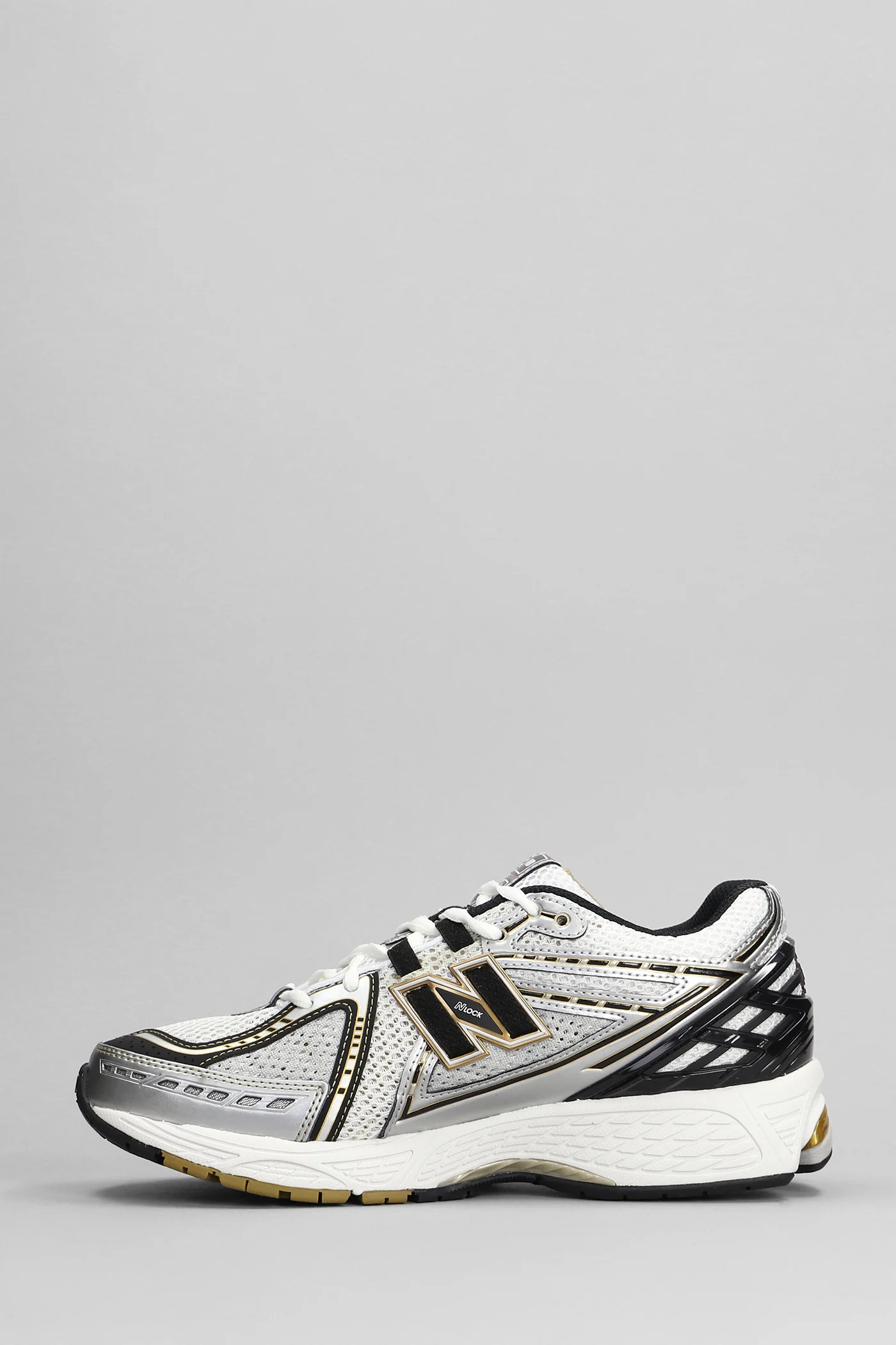 1906 Sneakers in silver leather and fabric - Image 3