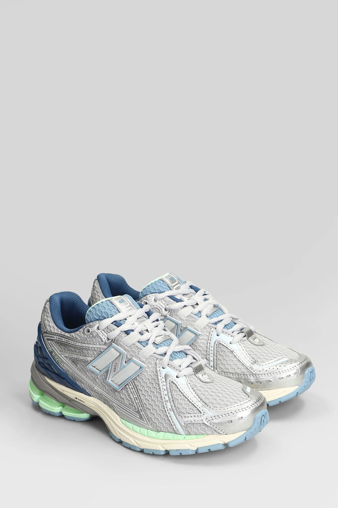 1906 Sneakers in silver leather and fabric - Image 2