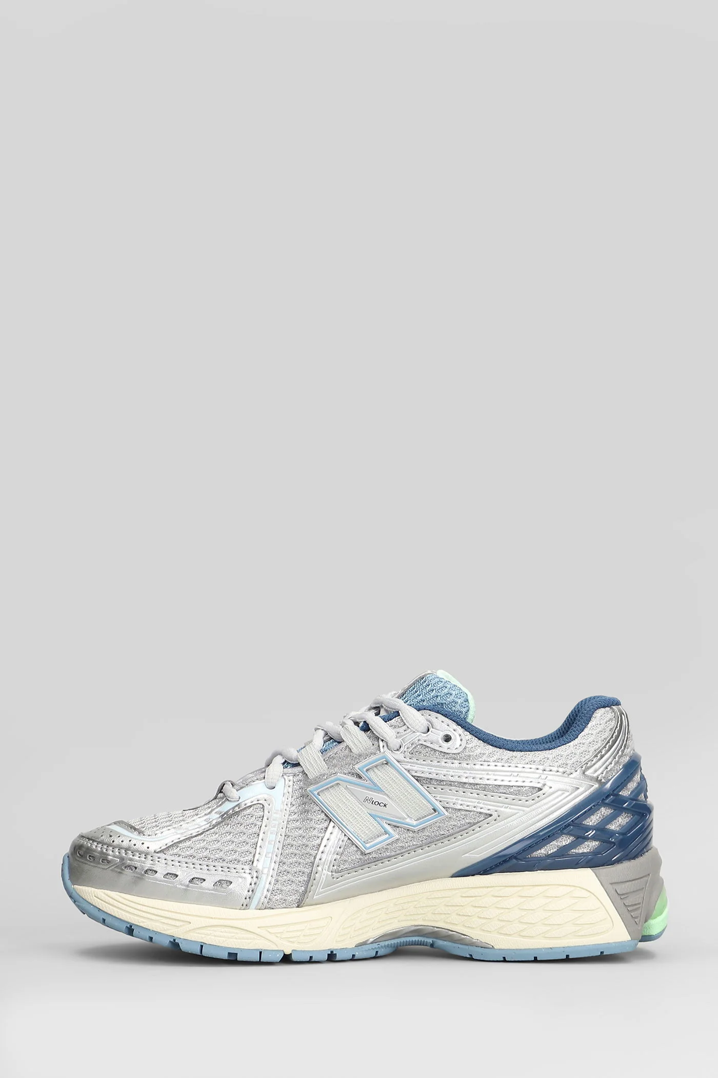 1906 Sneakers in silver leather and fabric - Image 3