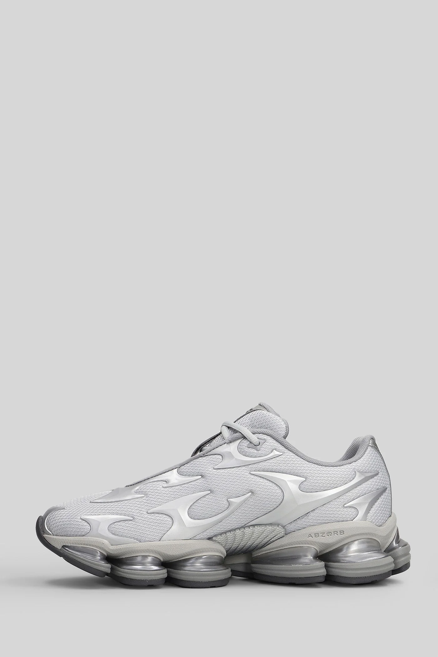 2000 Sneakers in grey leather and fabric - Image 3
