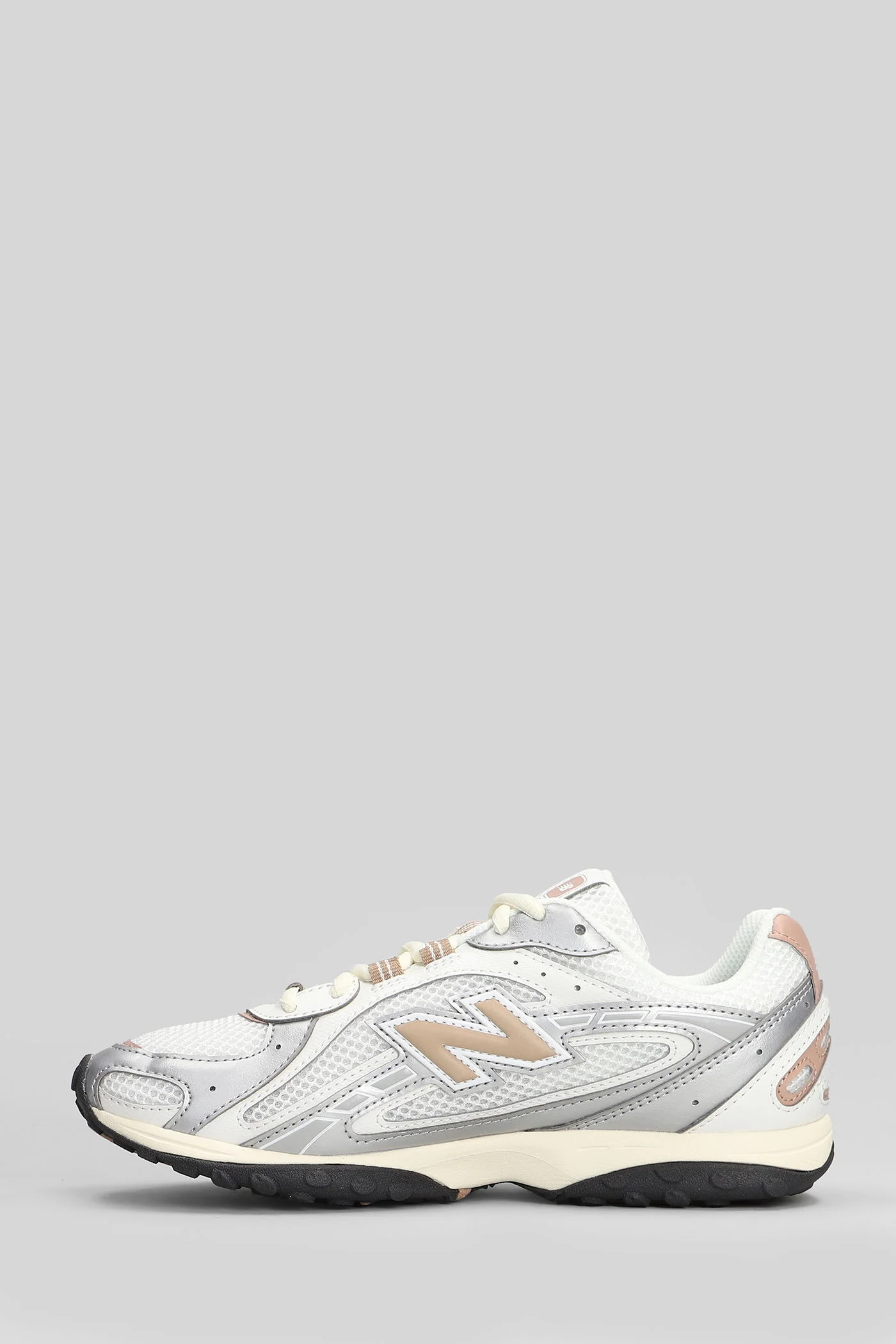 204 Sneakers in white leather and fabric - Image 3