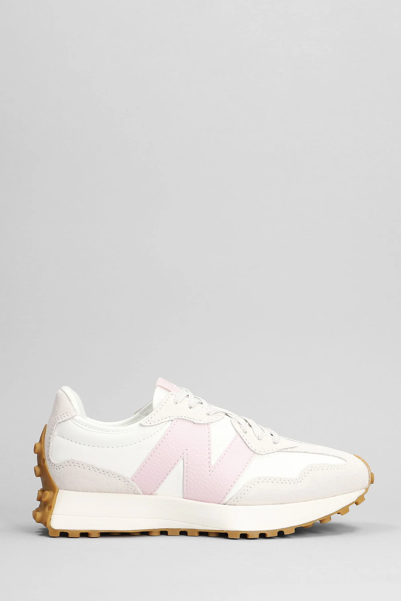 327 Sneakers in white suede and leather