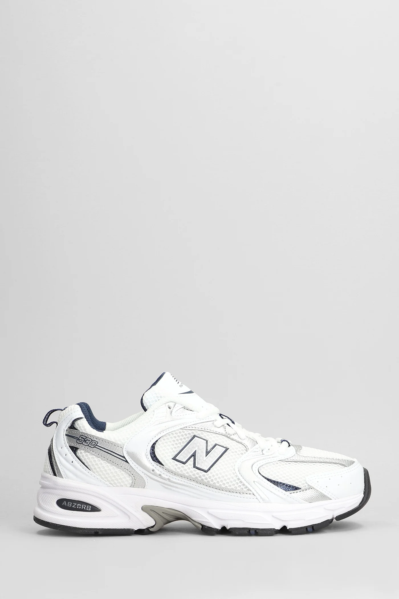 530 Sneakers in white leather and fabric